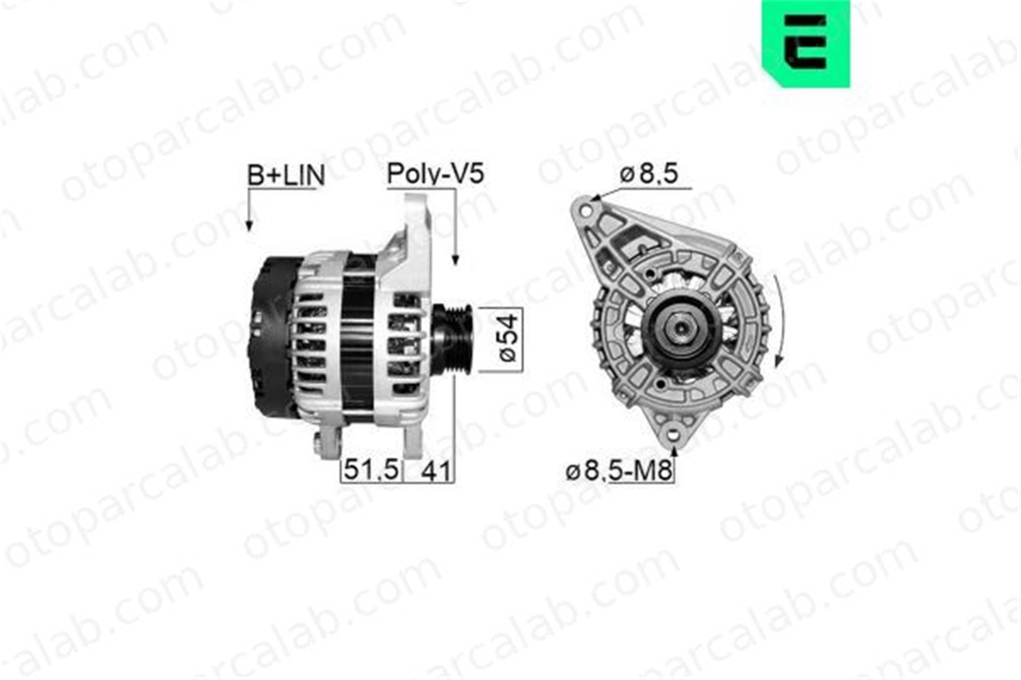 ERA 209767A Alternatör MERCEDES-BENZ SPRINTER 3,5-t Panelvan/Van SPRINTER 3,5-t Platform şasi 6519065200 A6519065200