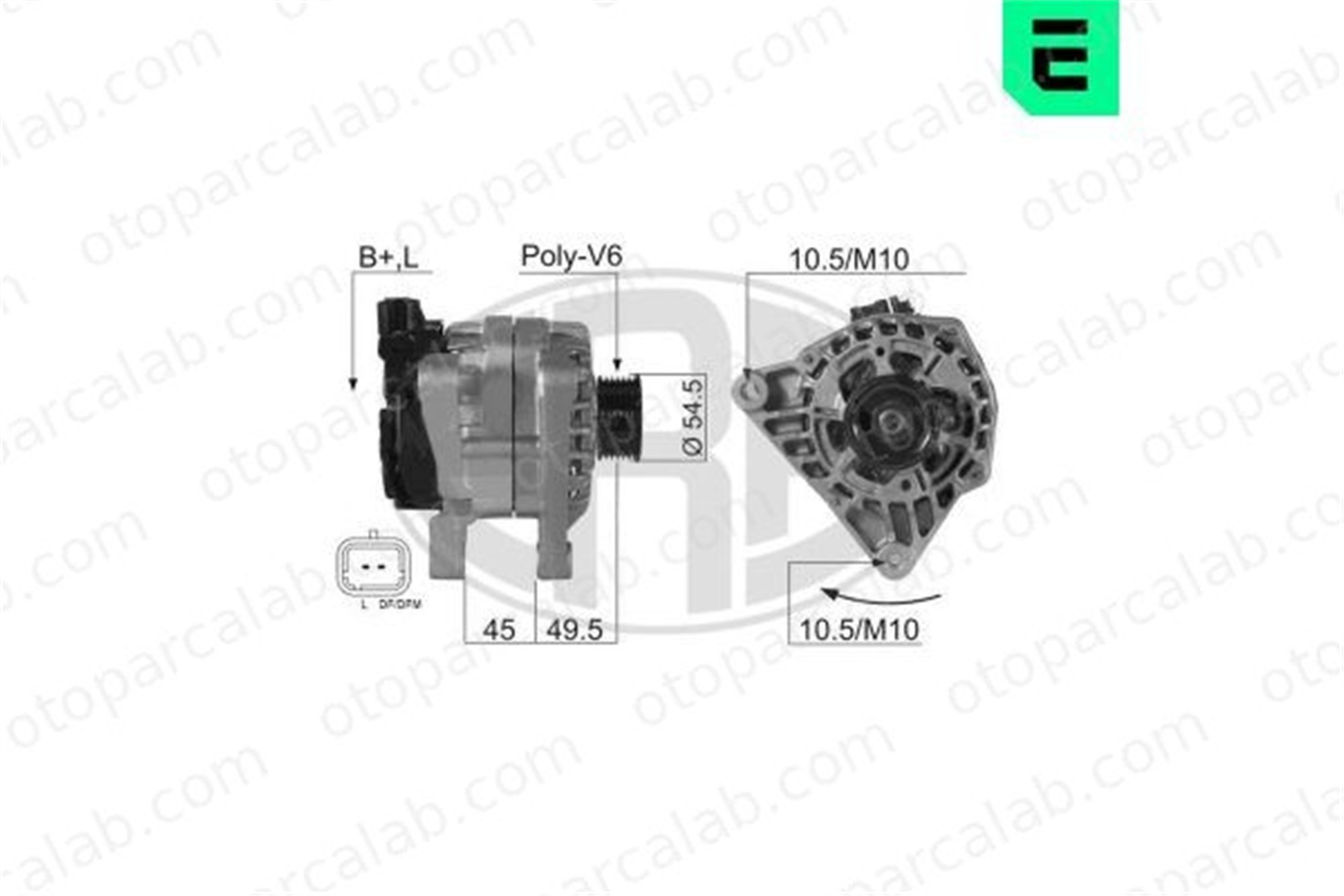 ERA 210054A Alternatör PEUGEOT 206 Hatchback CITROËN BERLINGO / BERLINGO FIRST Kasa/büyük limuzin 57056Y 5702A2