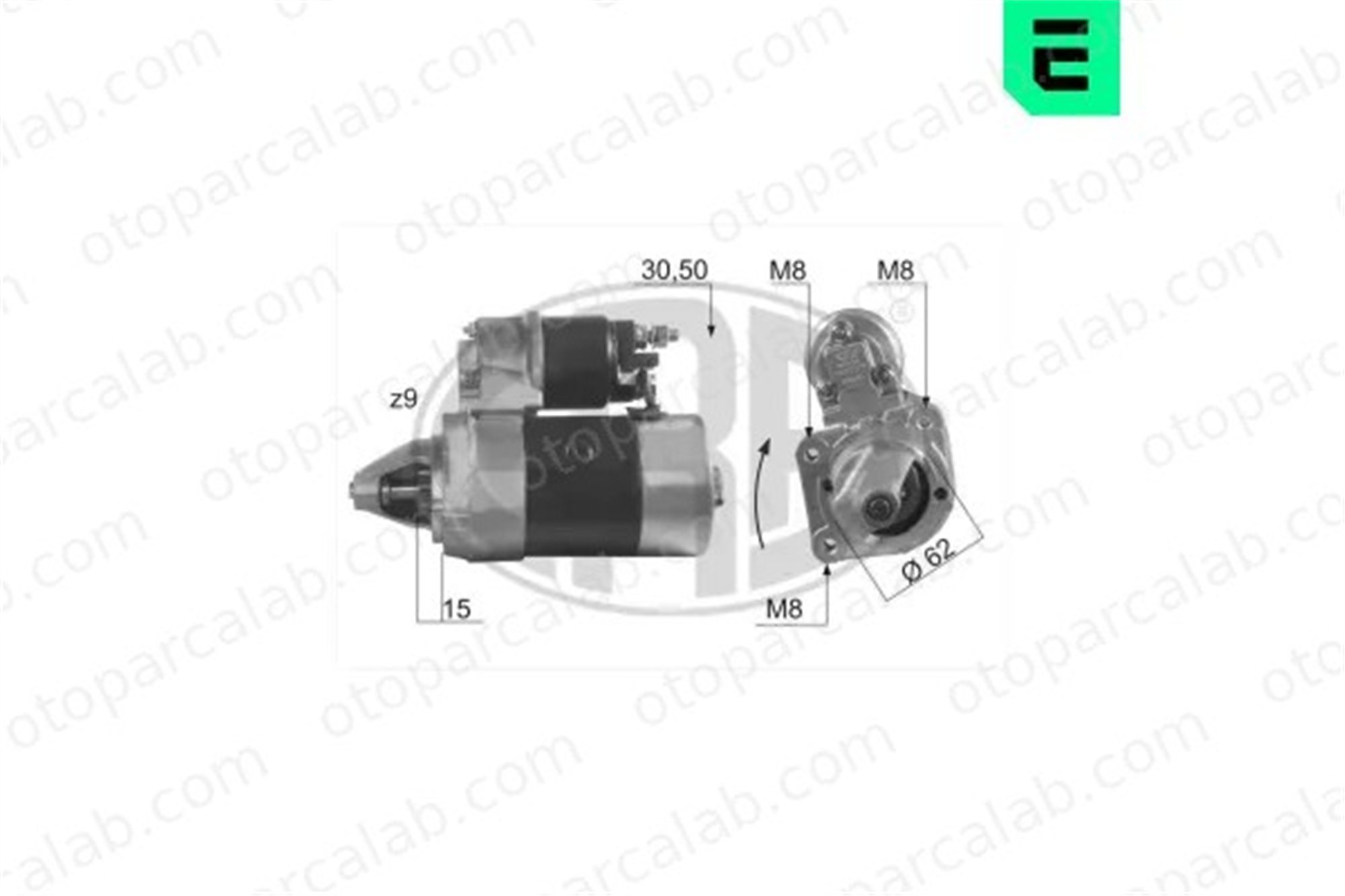 ERA 220162A Marş Dinamosu SEAT IBIZA I FIAT PANDA 46432301 127908000AX