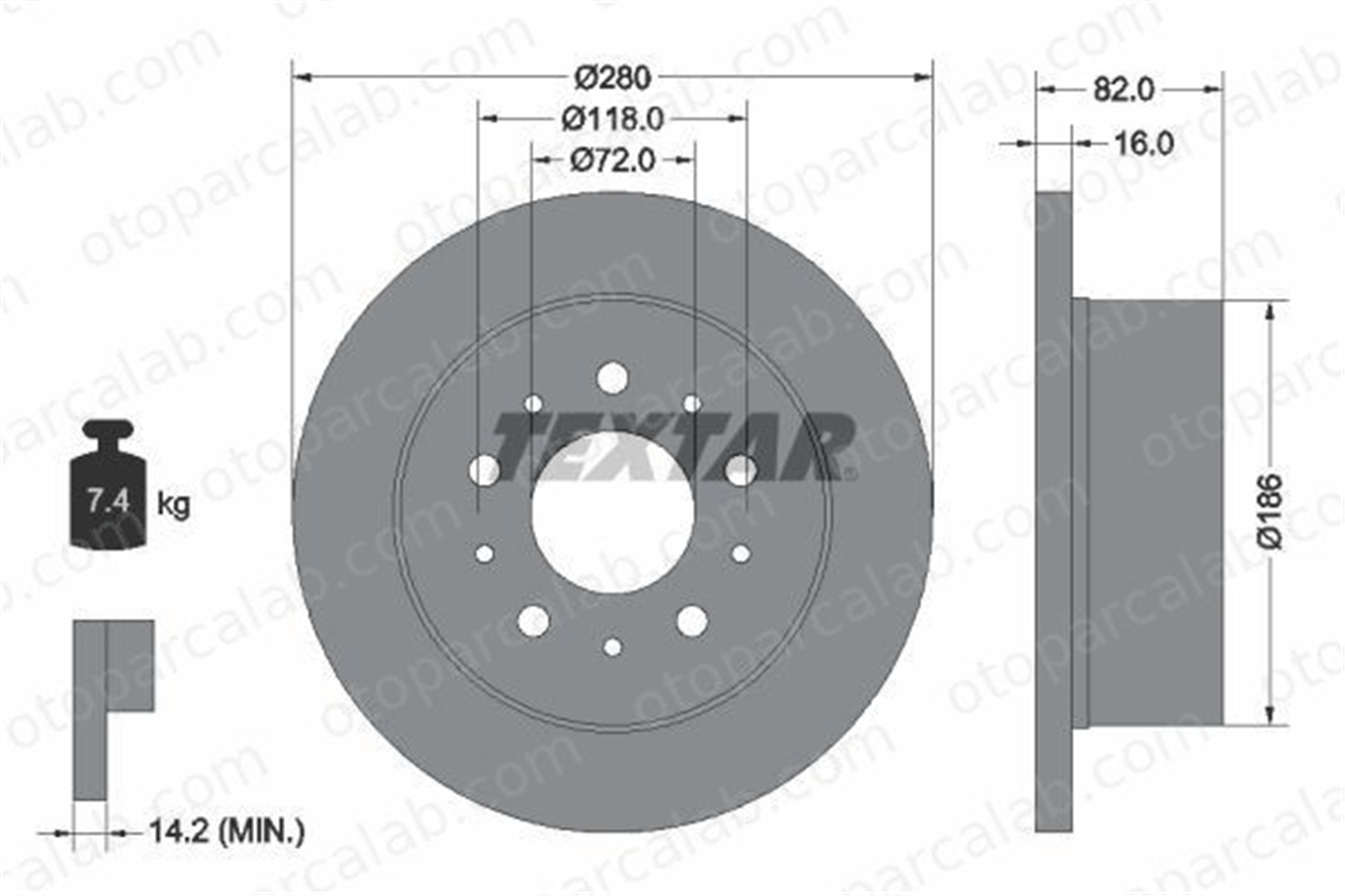 EUROREPAR 1606306680 Fren Disk Ayna Arka Sağ ve Sol FIAT DUCATO Panelvan/Van DUCATO Minibüs/Otobüs 1606306680 4246G7
