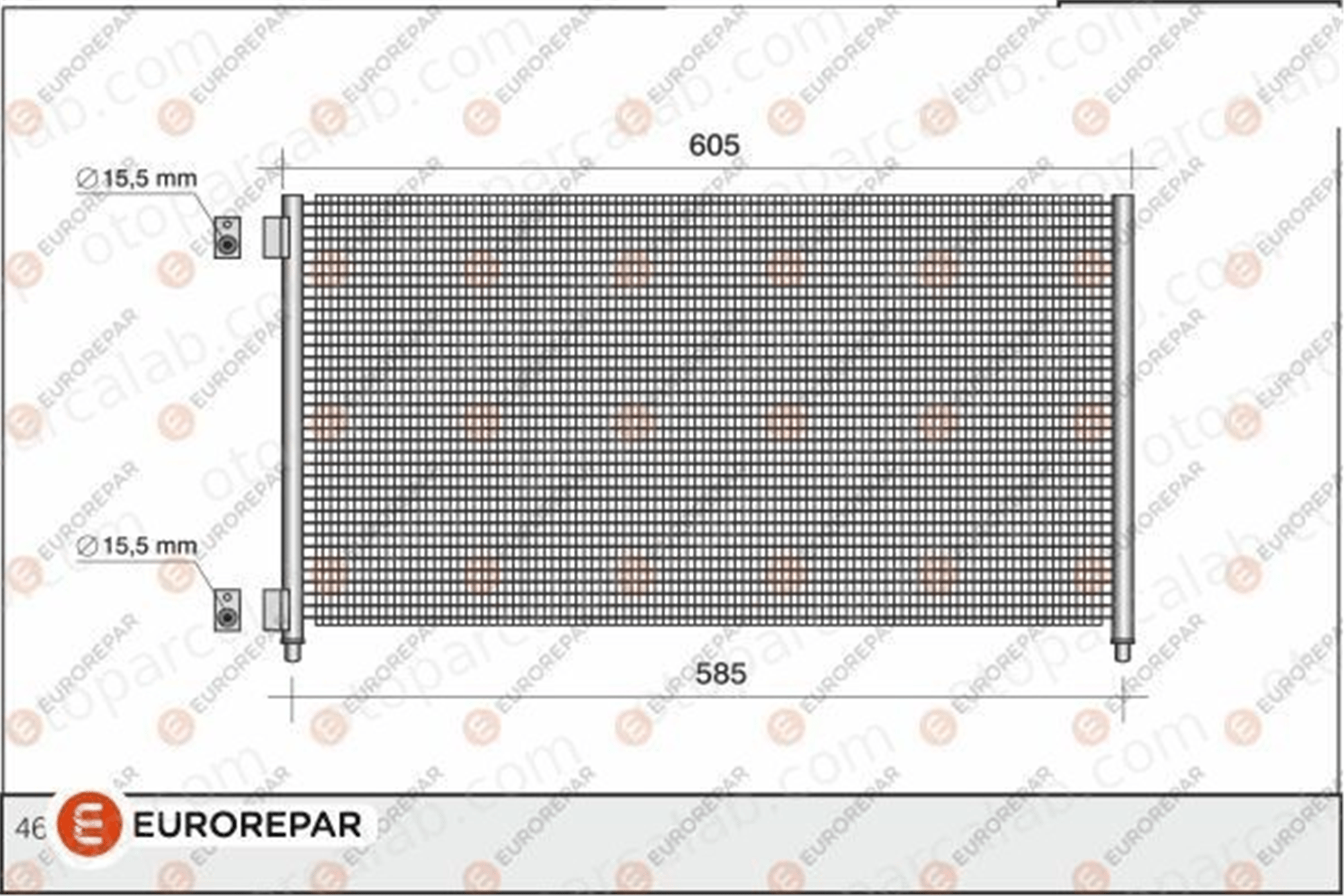 EUROREPAR 1610159780 Klima Radyatörü FIAT DOBLO Kasa/büyük limuzin DOBLO MPV 1610159780 46821270