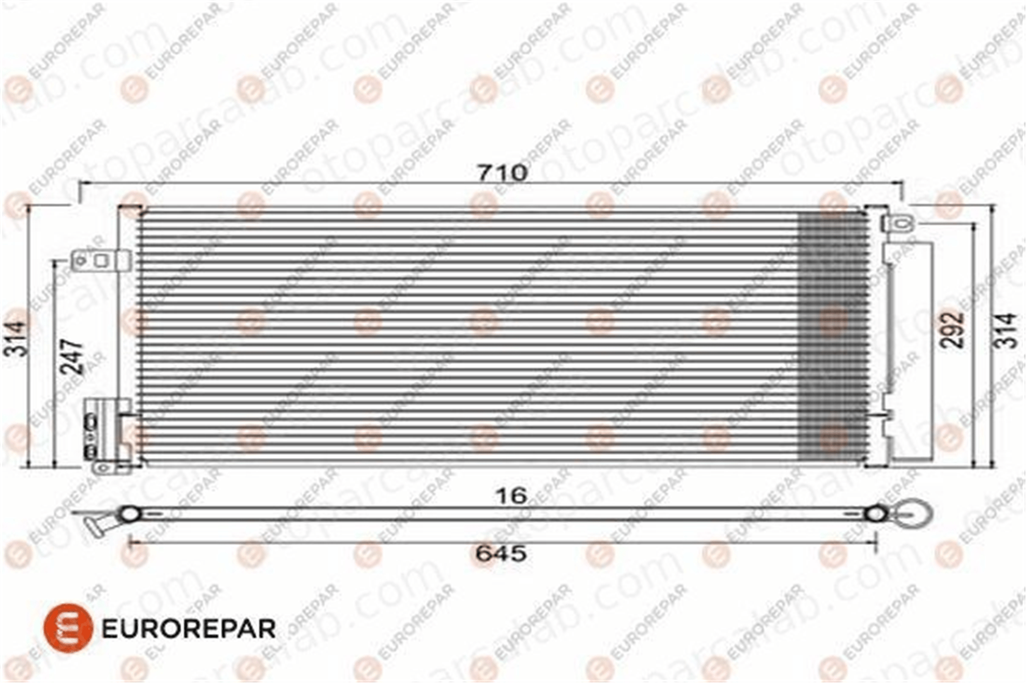 EUROREPAR 1610160280 Klima Radyatörü ALFA ROMEO MITO FIAT BRAVO II 1610160280 50526515