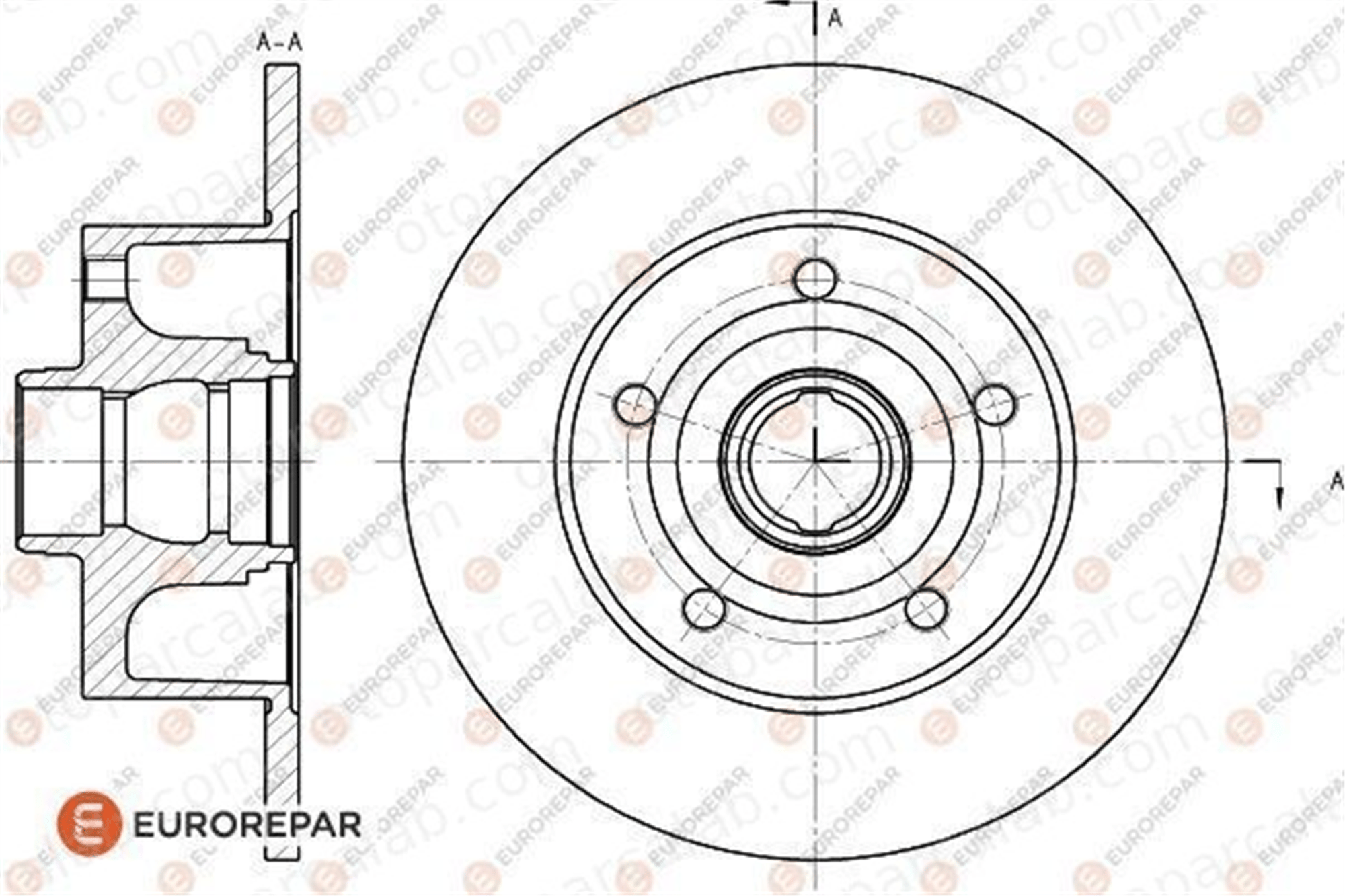 EUROREPAR 1618885780 Fren Disk Ayna Arka Sağ ve Sol AUDI A4 B5 A4 B5 Avant 1618885780 8D0615601B