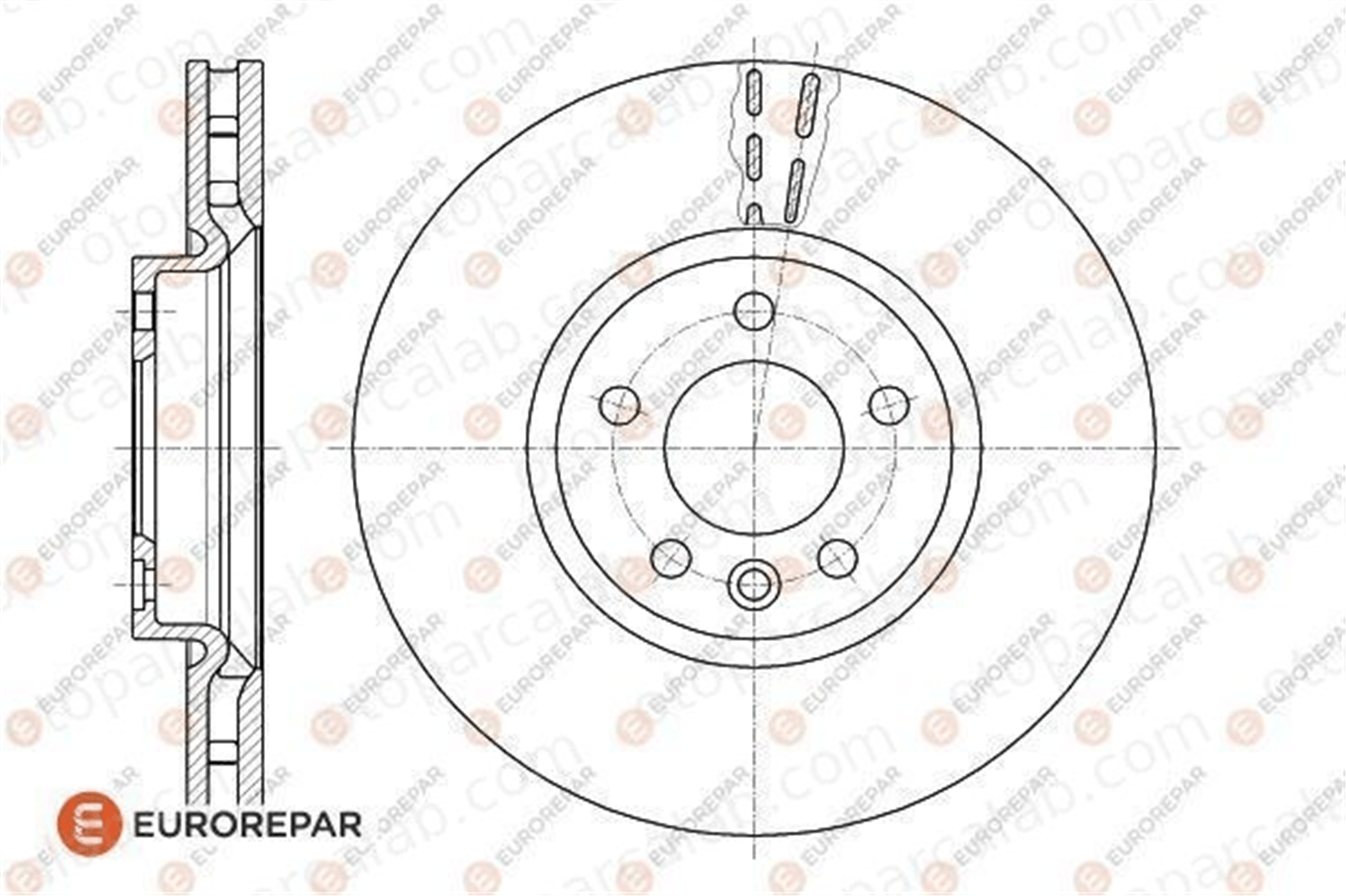 EUROREPAR 1618886880 Fren Disk Ayna Ön Sağ ve Sol VW TRANSPORTER T6 / CARAVELLE T6 Minibüs/Otobüs TRANSPORTER T6 Panelvan/Van 1618886880 7E0615301C