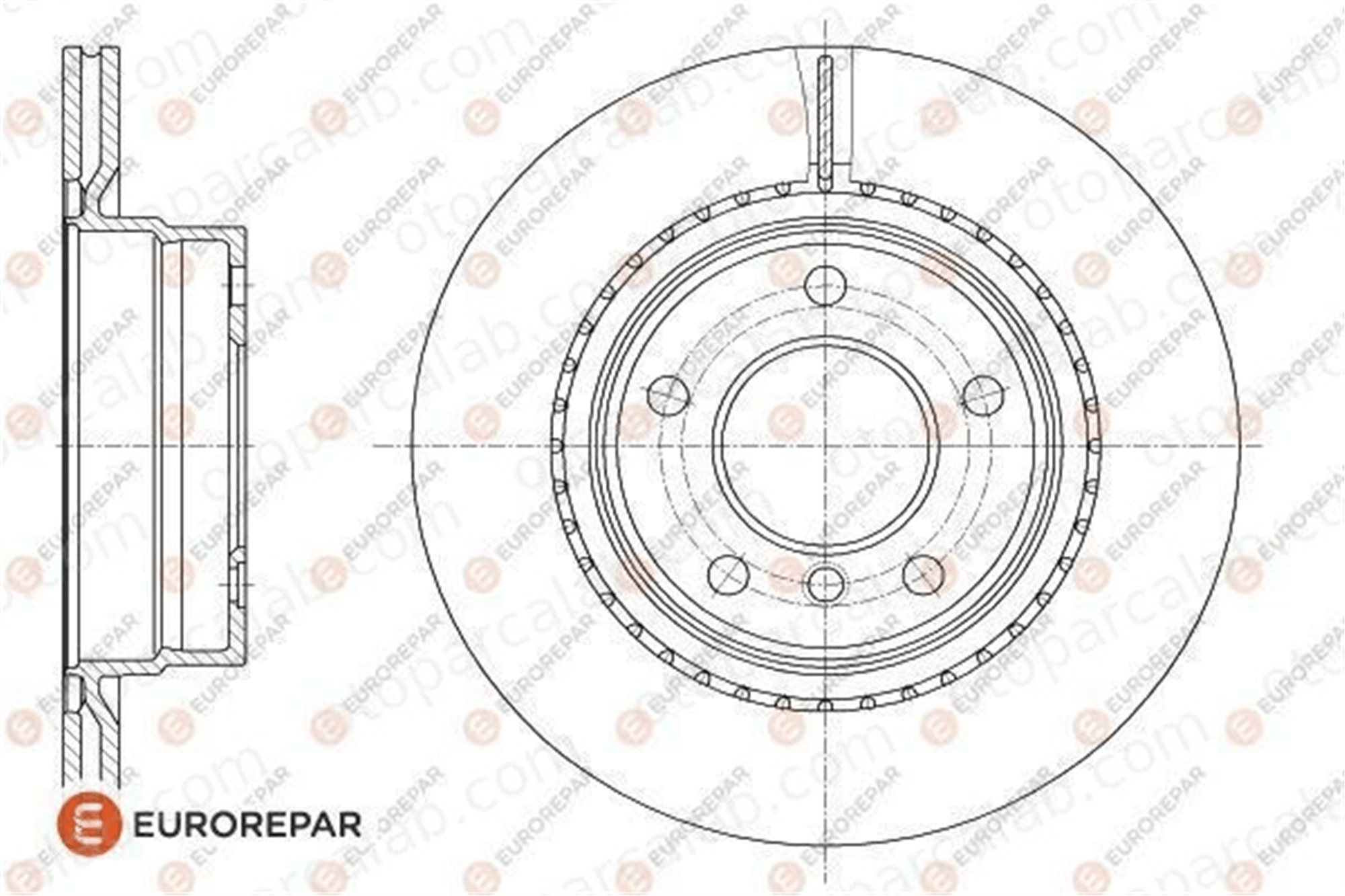 EUROREPAR 1618888480 Fren Disk Ayna Arka Sağ ve Sol BMW 1 3 1618888480 34216764651