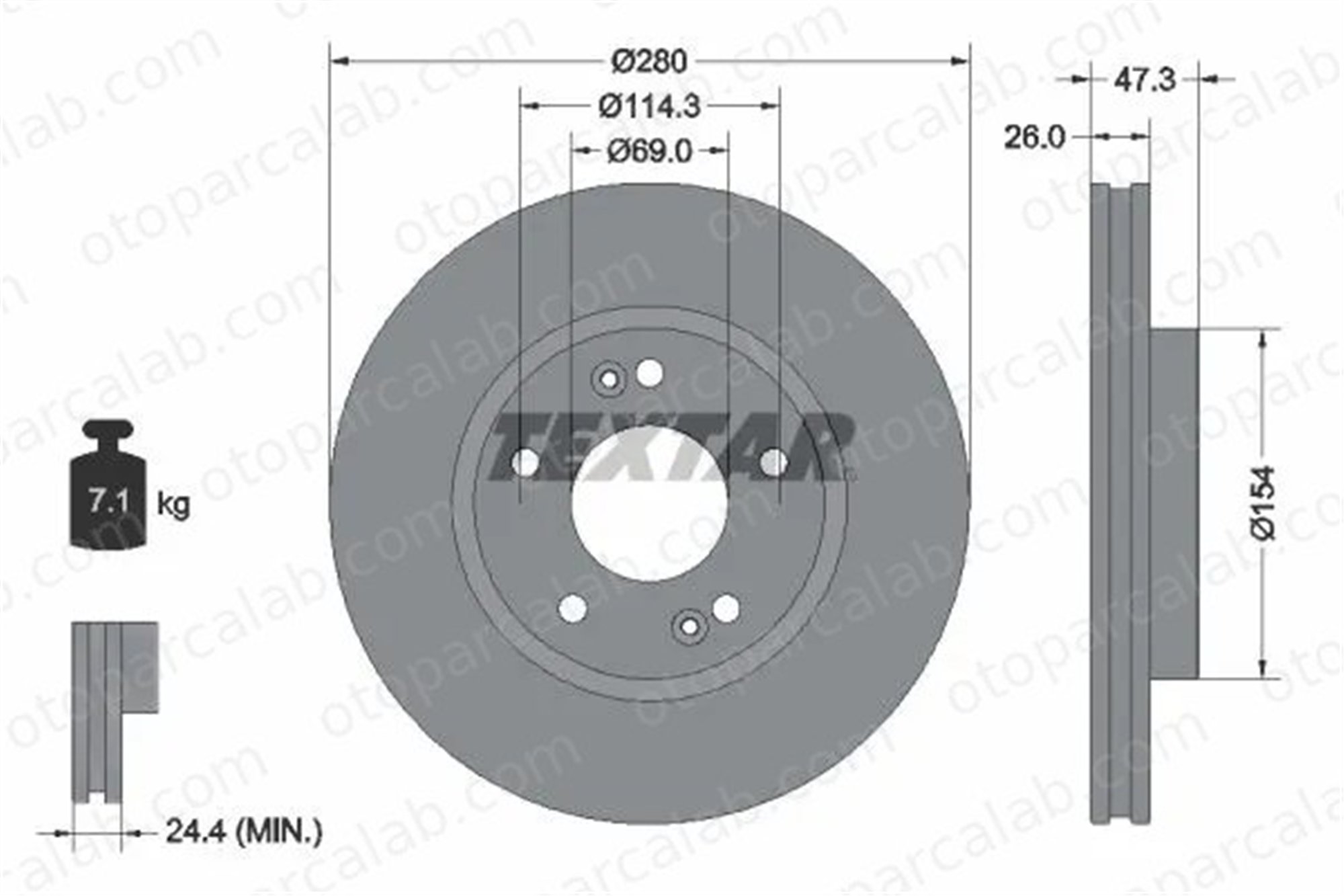 EUROREPAR 1618888980 Fren Disk Ayna Ön Sağ ve Sol KIA CEE'D SW PRO CEE'D 1618888980 517122C000