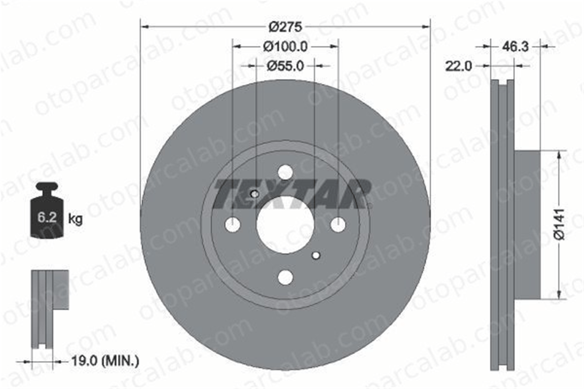 EUROREPAR 1622807080 Fren Disk Ayna Ön Sağ ve Sol TOYOTA YARIS DAIHATSU CHARADE VIII 1622807080 435120D080