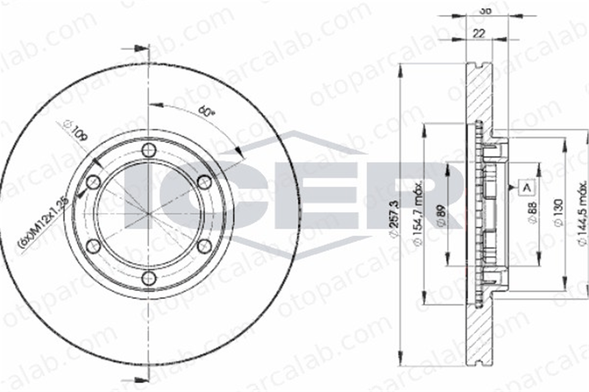 EUROREPAR 1622808880 Fren Disk Ayna Ön Sağ ve Sol OPEL CAMPO ISUZU GEMINI 569801 53707