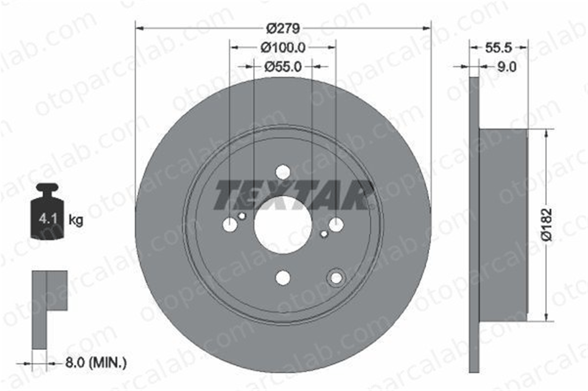 EUROREPAR 1622809180 Fren Disk Ayna Arka Sağ ve Sol TOYOTA COROLLA COROLLA Sedan 1622809180 42431YZZAC