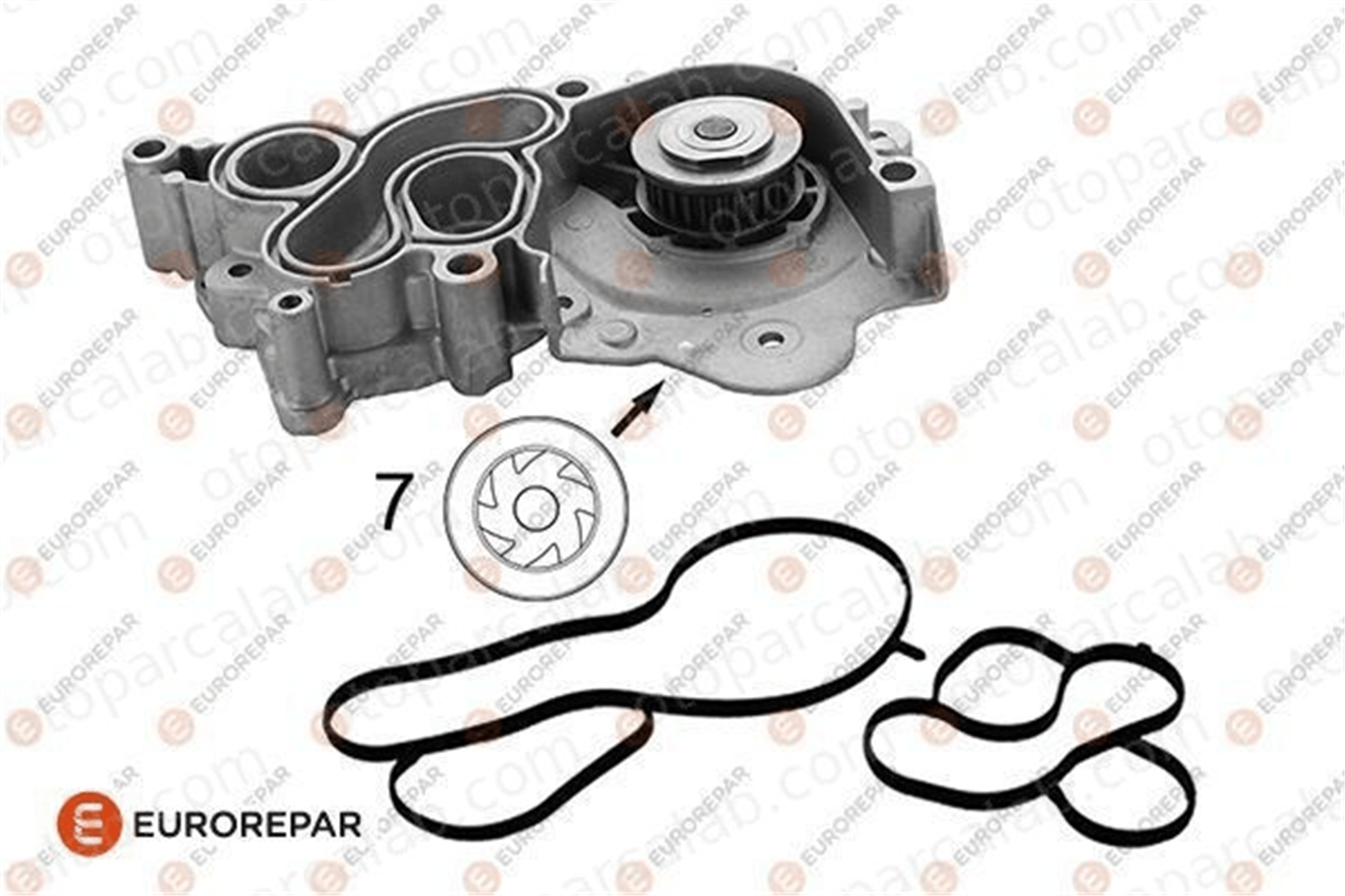 EUROREPAR 1682098380 Devirdaim Su Pompası SKODA CITIGO VW POLO V 1682098380 4C121004E