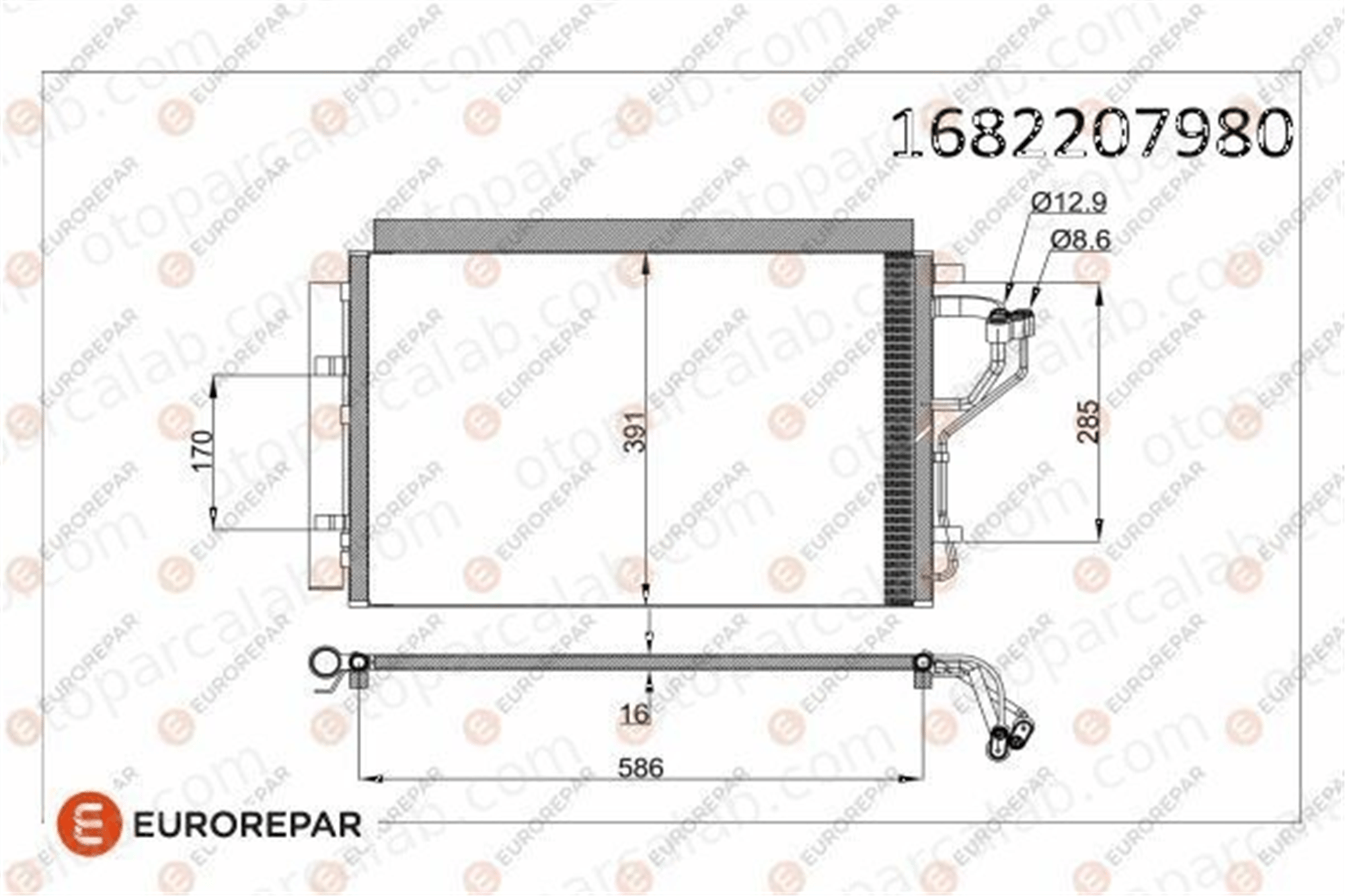 EUROREPAR 1682207980 Klima Radyatörü HYUNDAI i30 i30 Station wagon 1682207980 976061M102
