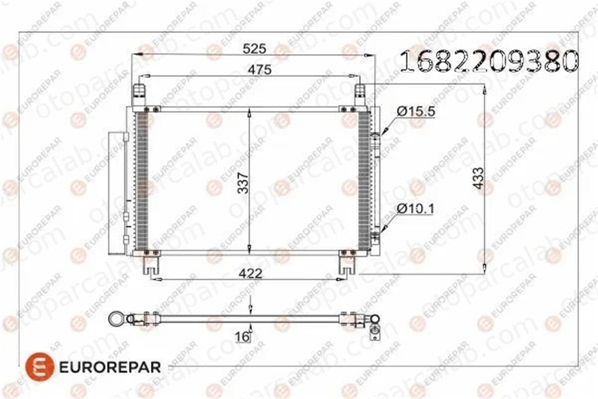 EUROREPAR 1682209380 Klima Radyatörü TOYOTA YARIS URBAN CRUISER 1682209380 8846052130