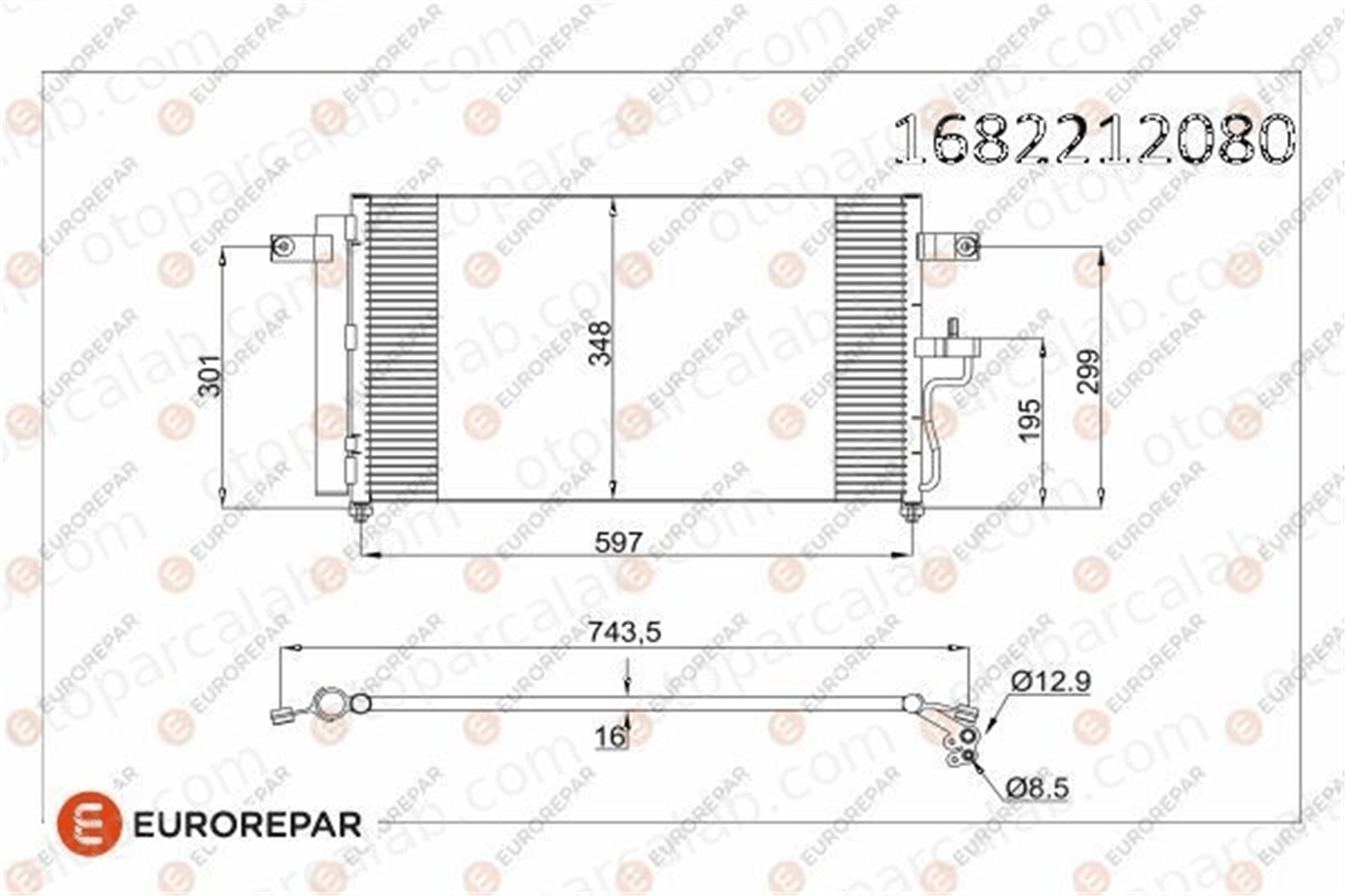 EUROREPAR 1682212180 Klima Radyatörü HYUNDAI ACCENT II ACCENT II Sedan 1682212180 9760625500