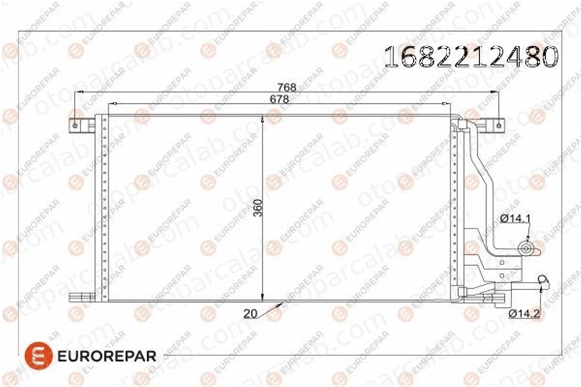 EUROREPAR 1682212480 Klima Radyatörü FORD TRANSIT Minibüs/Otobüs TRANSIT Panelvan/Van 1682212480 1048881