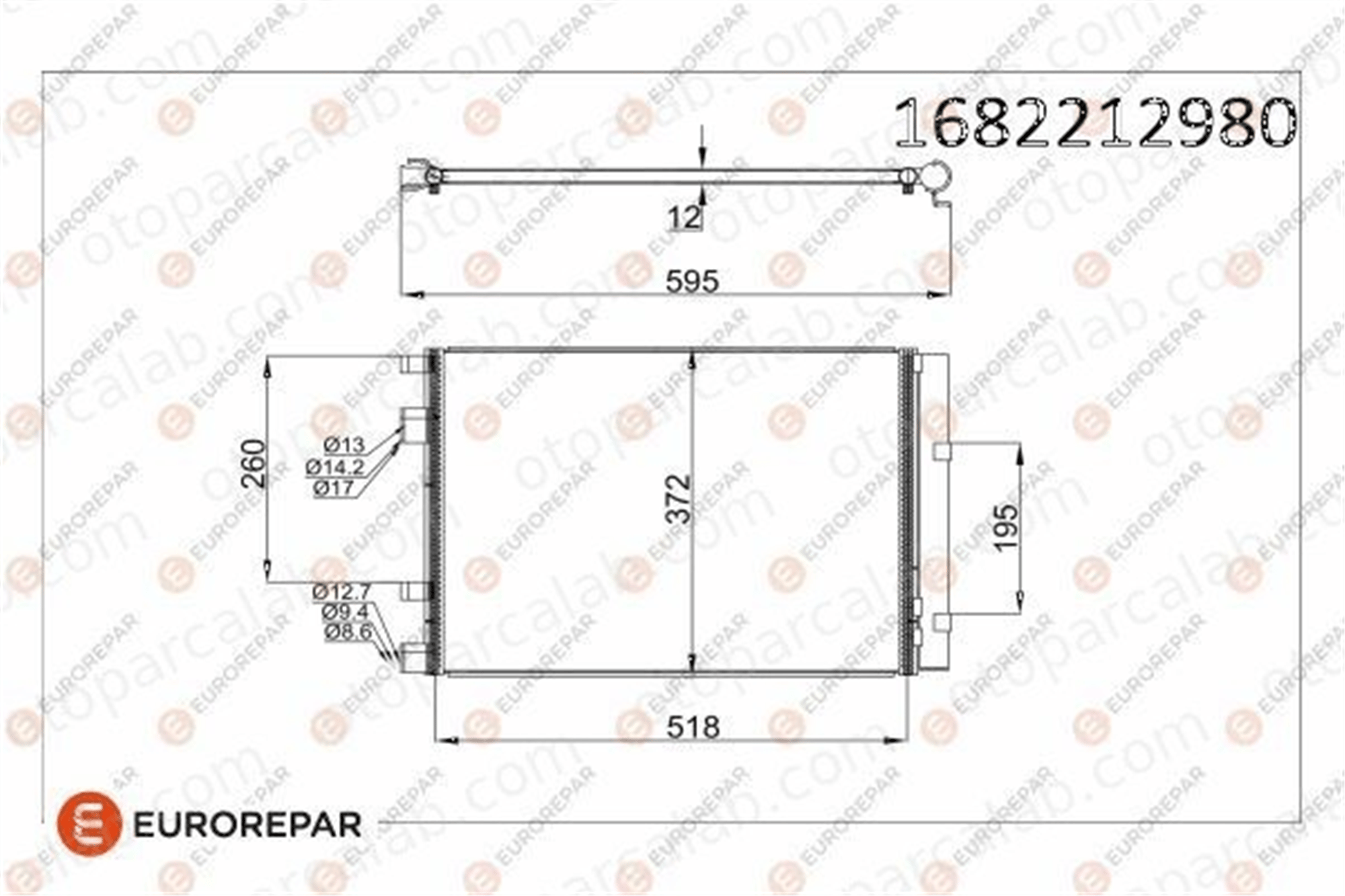 EUROREPAR 1682212980 Klima Radyatörü KIA RIO III HYUNDAI ACCENT IV Sedan 1682212980 976061R300