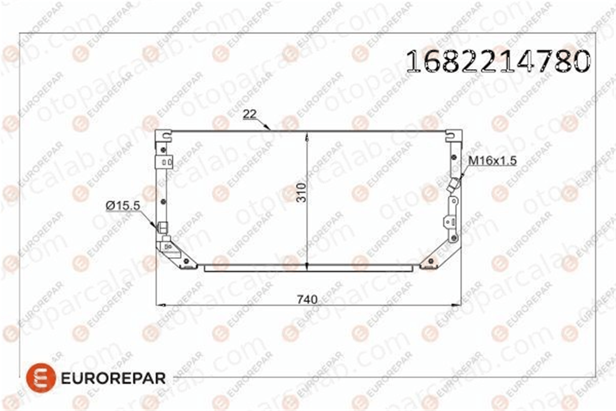 EUROREPAR 1682214780 Klima Radyatörü TOYOTA COROLLA COROLLA Compact 1682214780 8846012480