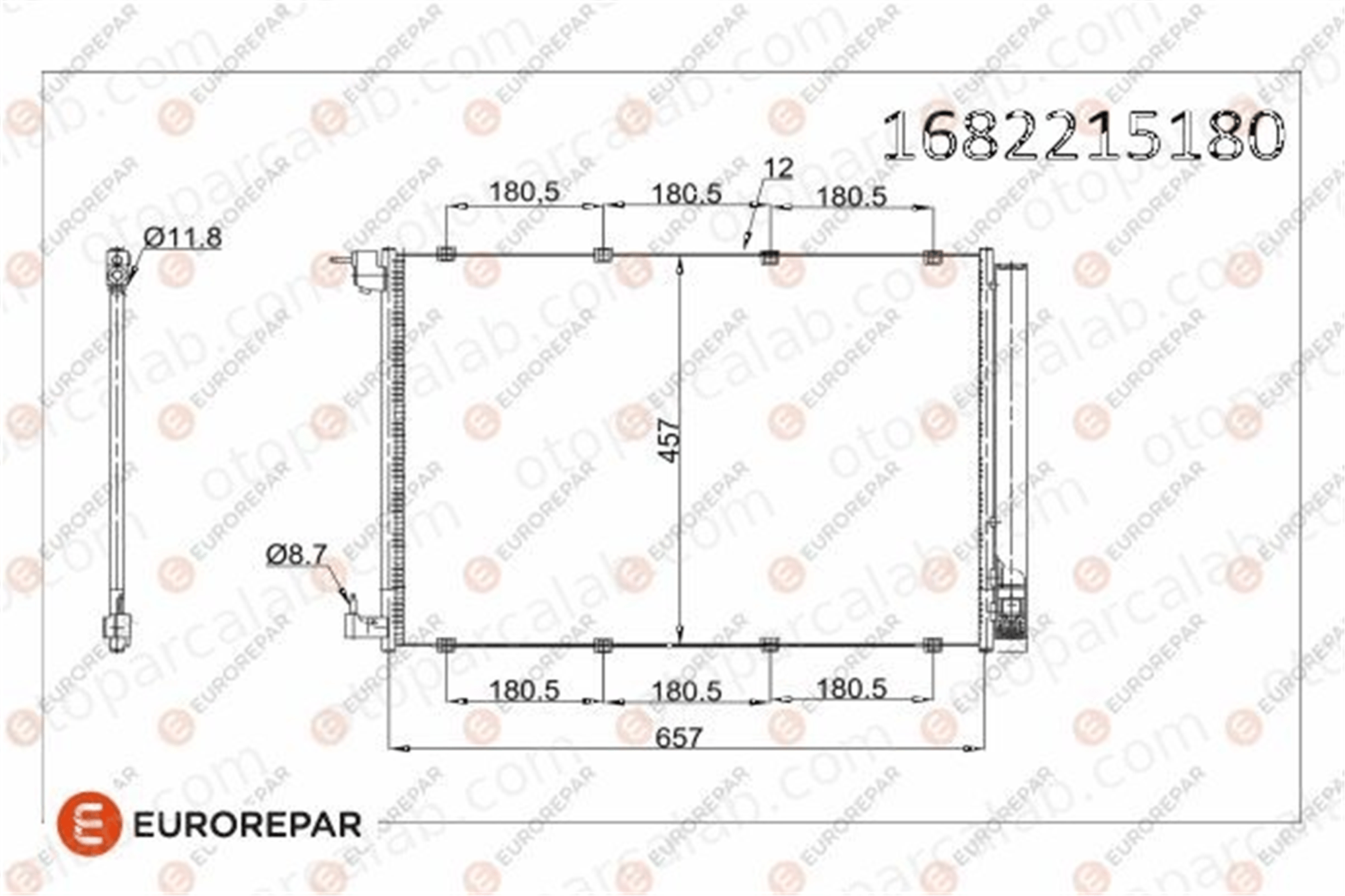 EUROREPAR 1682215180 Klima Radyatörü MERCEDES-BENZ C-SERISI C-SERISI T-Model 1682215180 995001854
