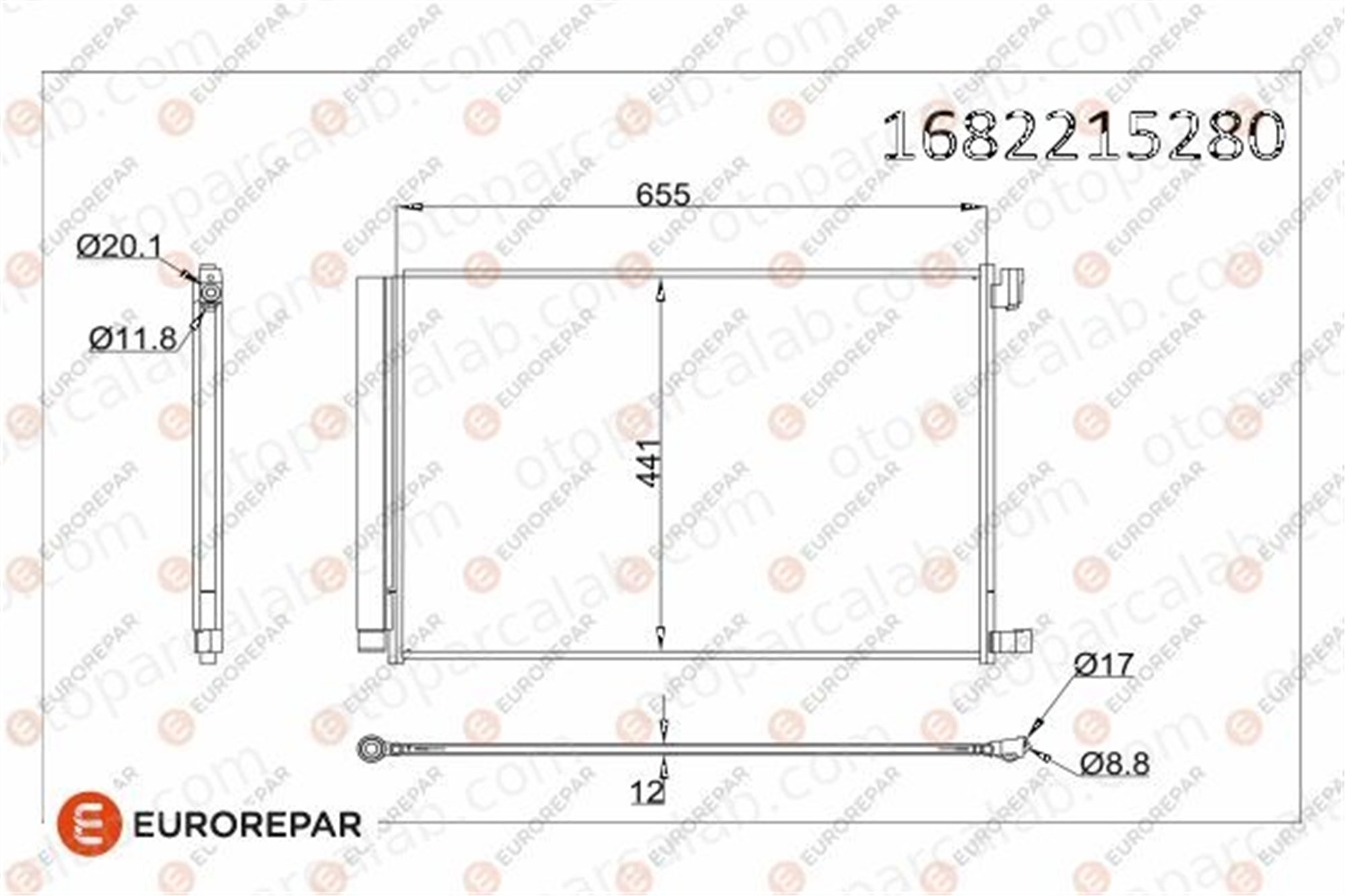 EUROREPAR 1682215280 Klima Radyatörü MERCEDES-BENZ C-SERISI C-SERISI T-Model 1682215280 995000454