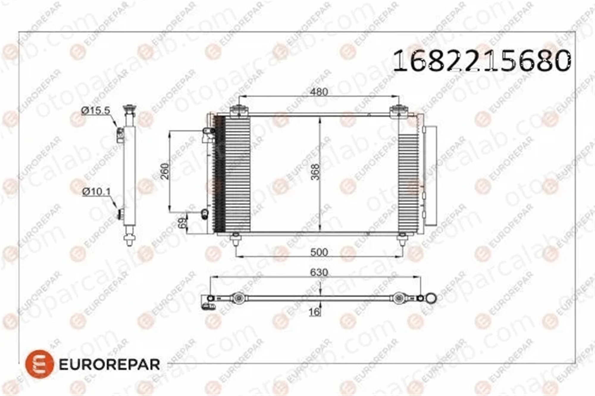 EUROREPAR 1682215680 Klima Radyatörü TOYOTA COROLLA COROLLA Sedan 1682215680 8845002240