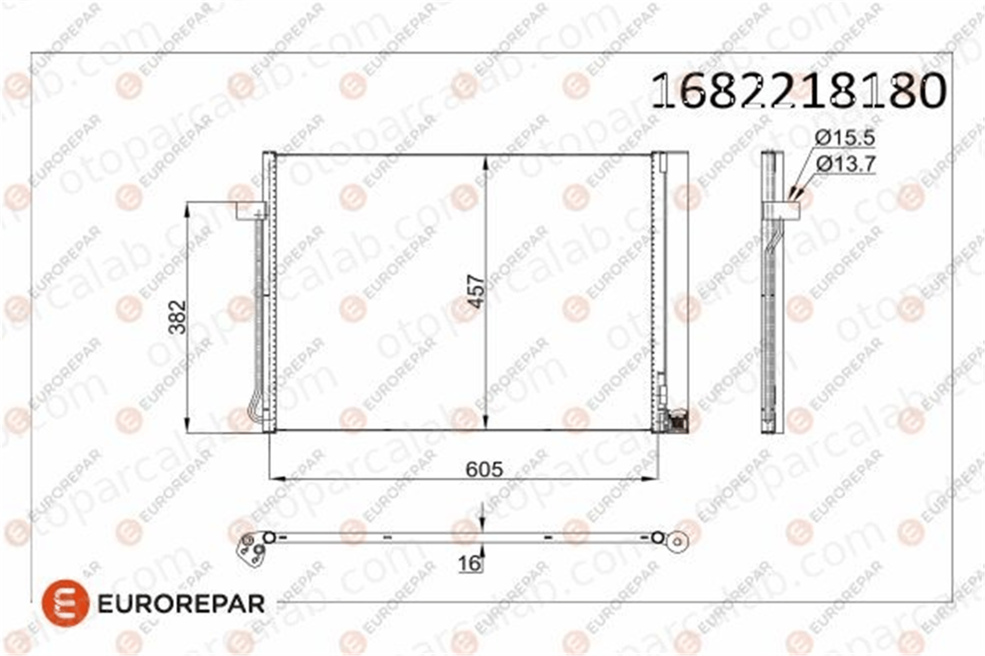 EUROREPAR 1682218180 Klima Radyatörü BMW X5 X6 1682218180 64509239992