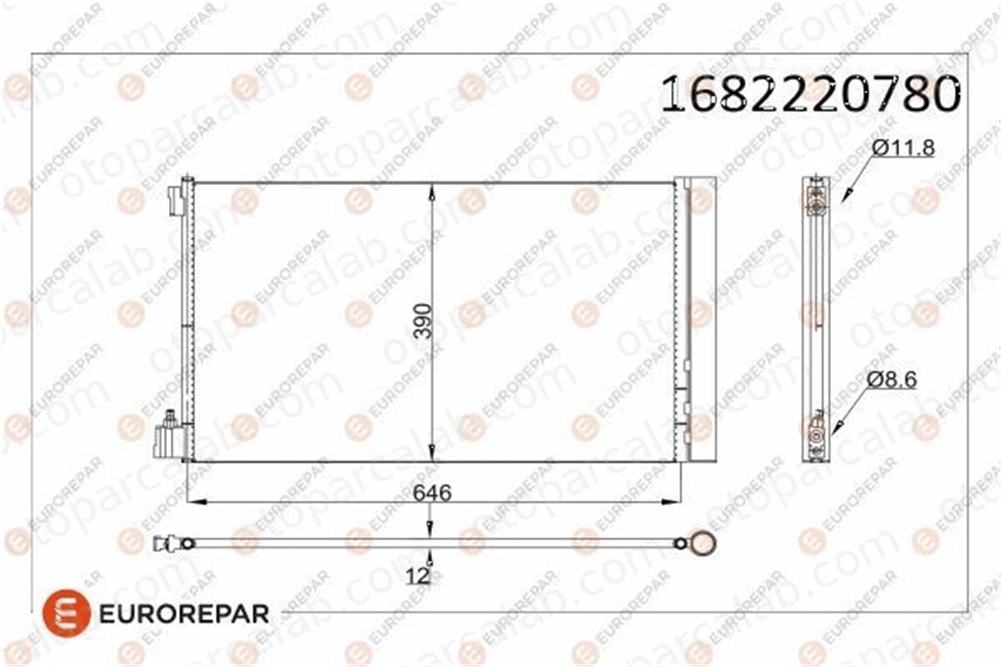 EUROREPAR 1682220780 Klima Radyatörü OPEL INSIGNIA A INSIGNIA A Sports Tourer 1682220780 13241737