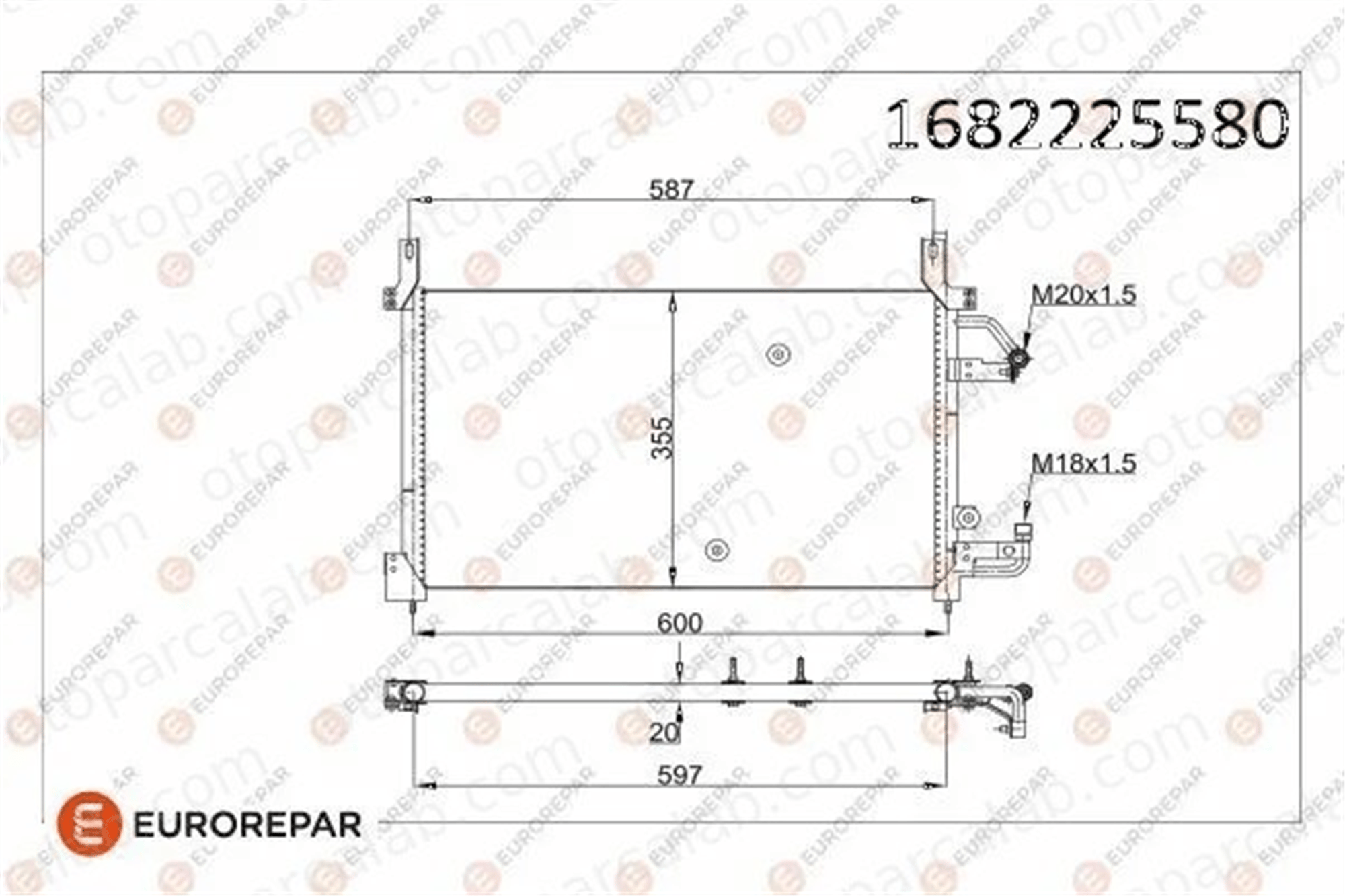 EUROREPAR 1682225580 Klima Radyatörü DAEWOO NEXIA NEXIA Sedan 1682225580 96164823