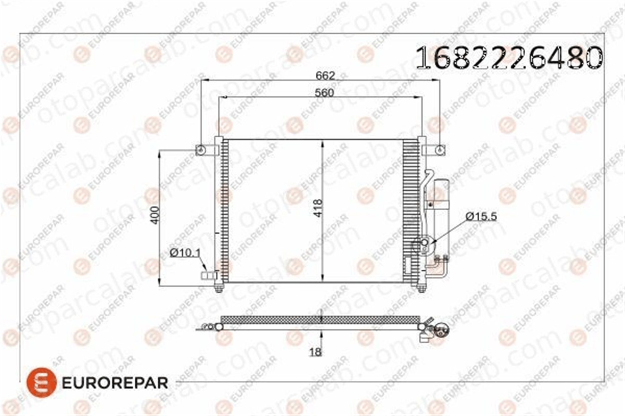 EUROREPAR 1682226480 Klima Radyatörü CHEVROLET AVEO / KALOS Hatchback AVEO / KALOS Sedan 1682226480 96469289