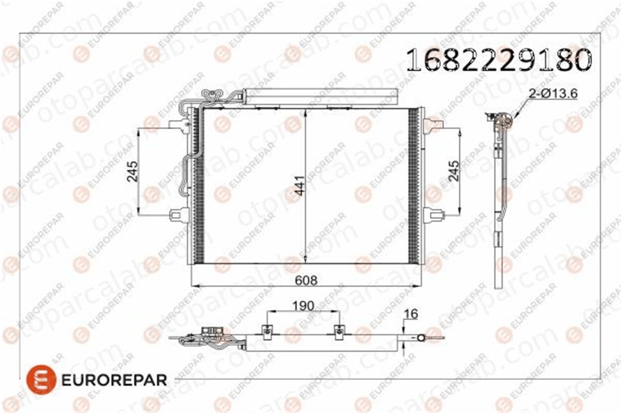 EUROREPAR 1682229180 Klima Radyatörü MERCEDES-BENZ E-SERISI E-SERISI T-Model 1682229180 2115000154