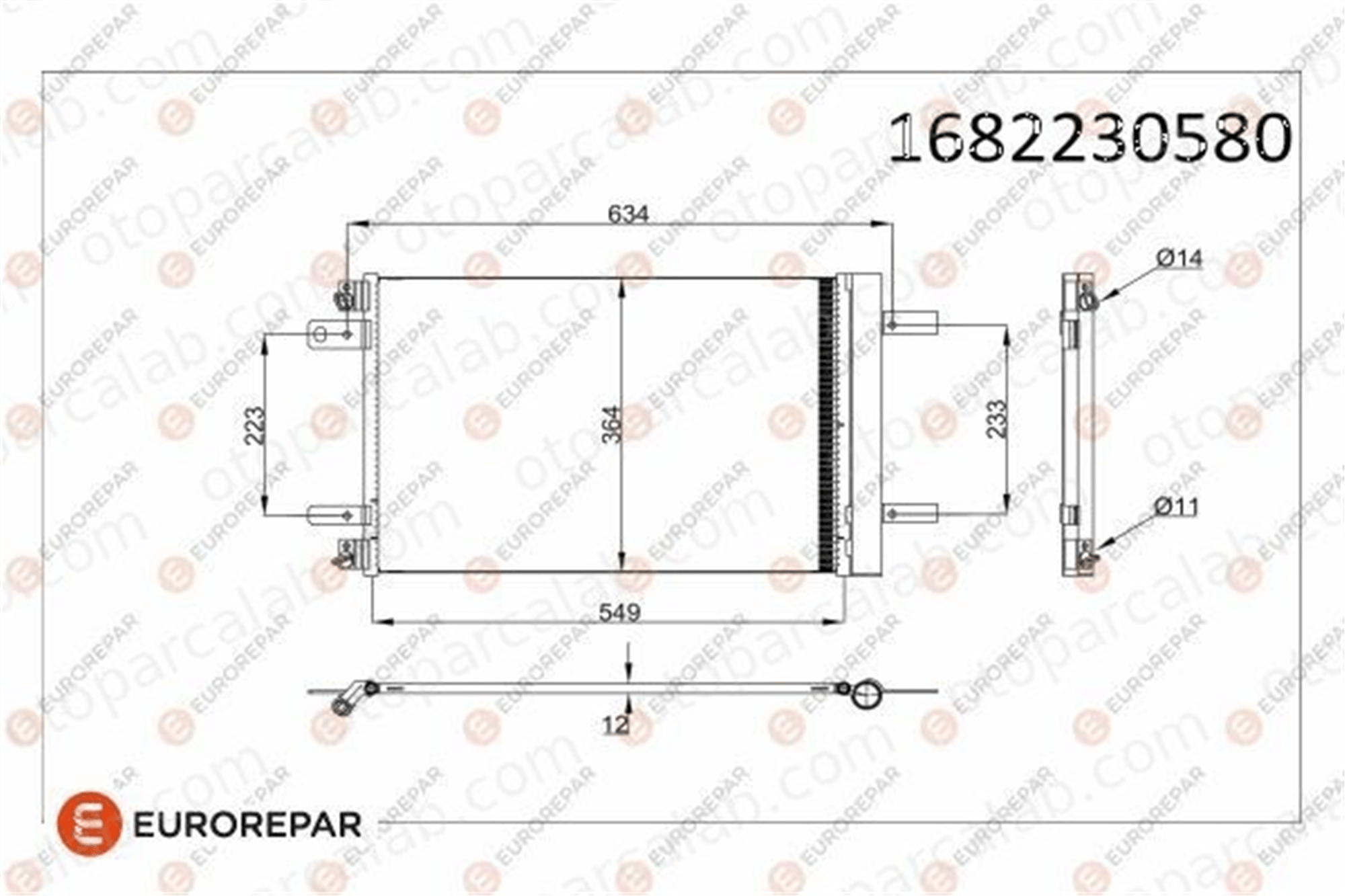 EUROREPAR 1682230580 Klima Radyatörü PEUGEOT 308 II 308 SW II 1682230580 9673629780