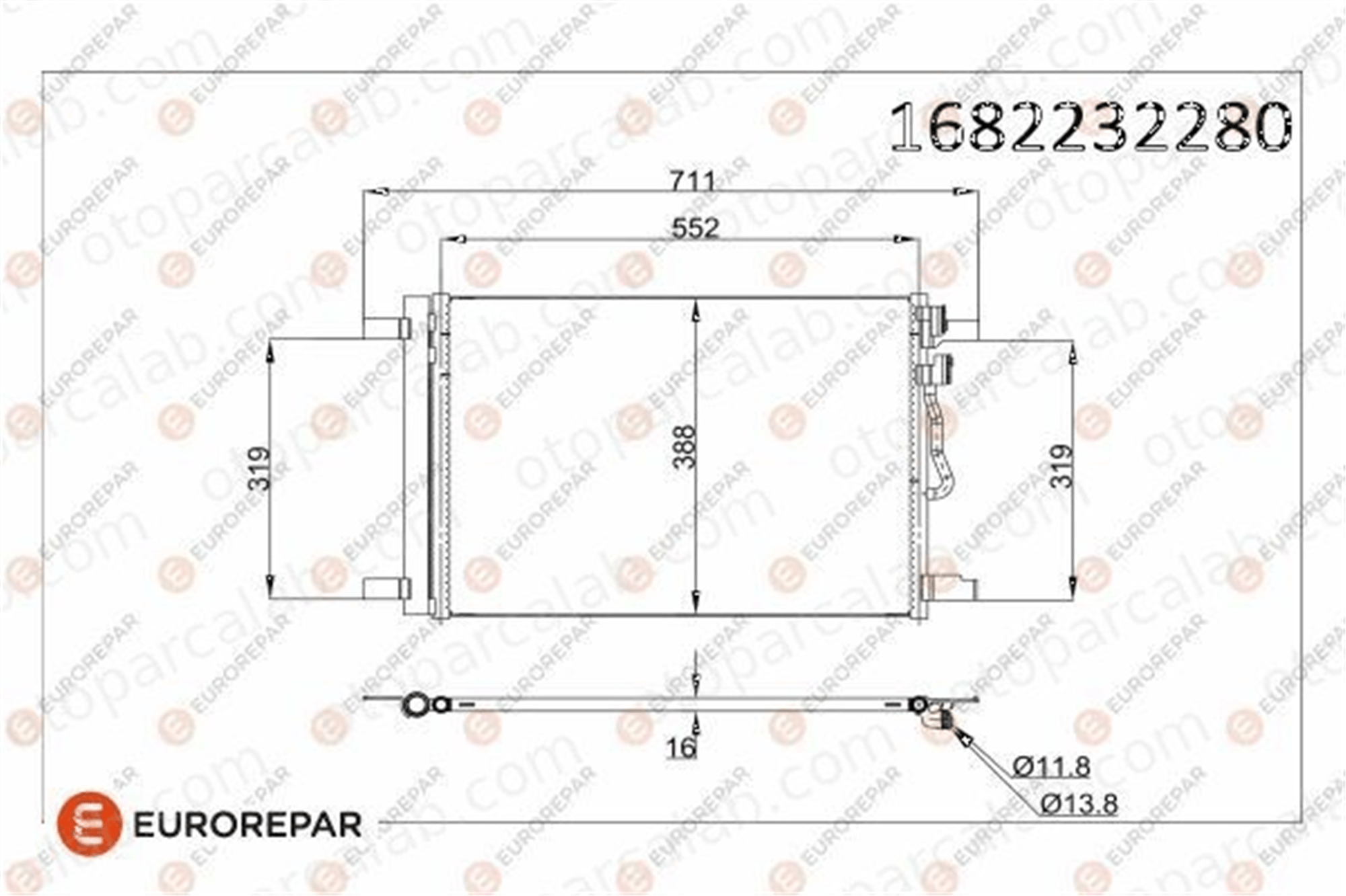 EUROREPAR 1682232280 Klima Radyatörü AUDI A3 Sportback A3 Limousine 1682232280 5Q0816411AS