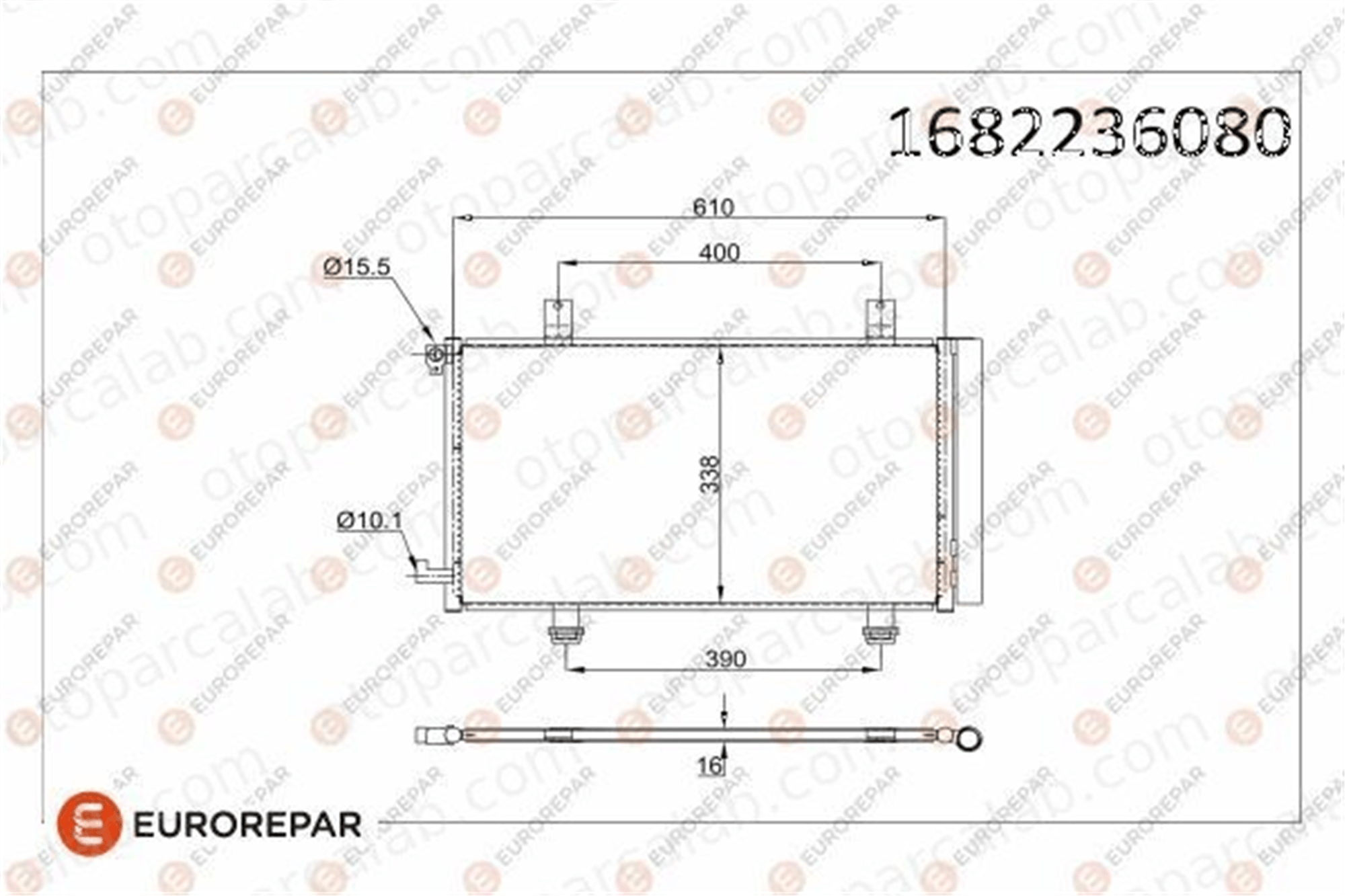 EUROREPAR 1682236080 Klima Radyatörü SUZUKI SX4 FIAT SEDICI 1682236080 71743782
