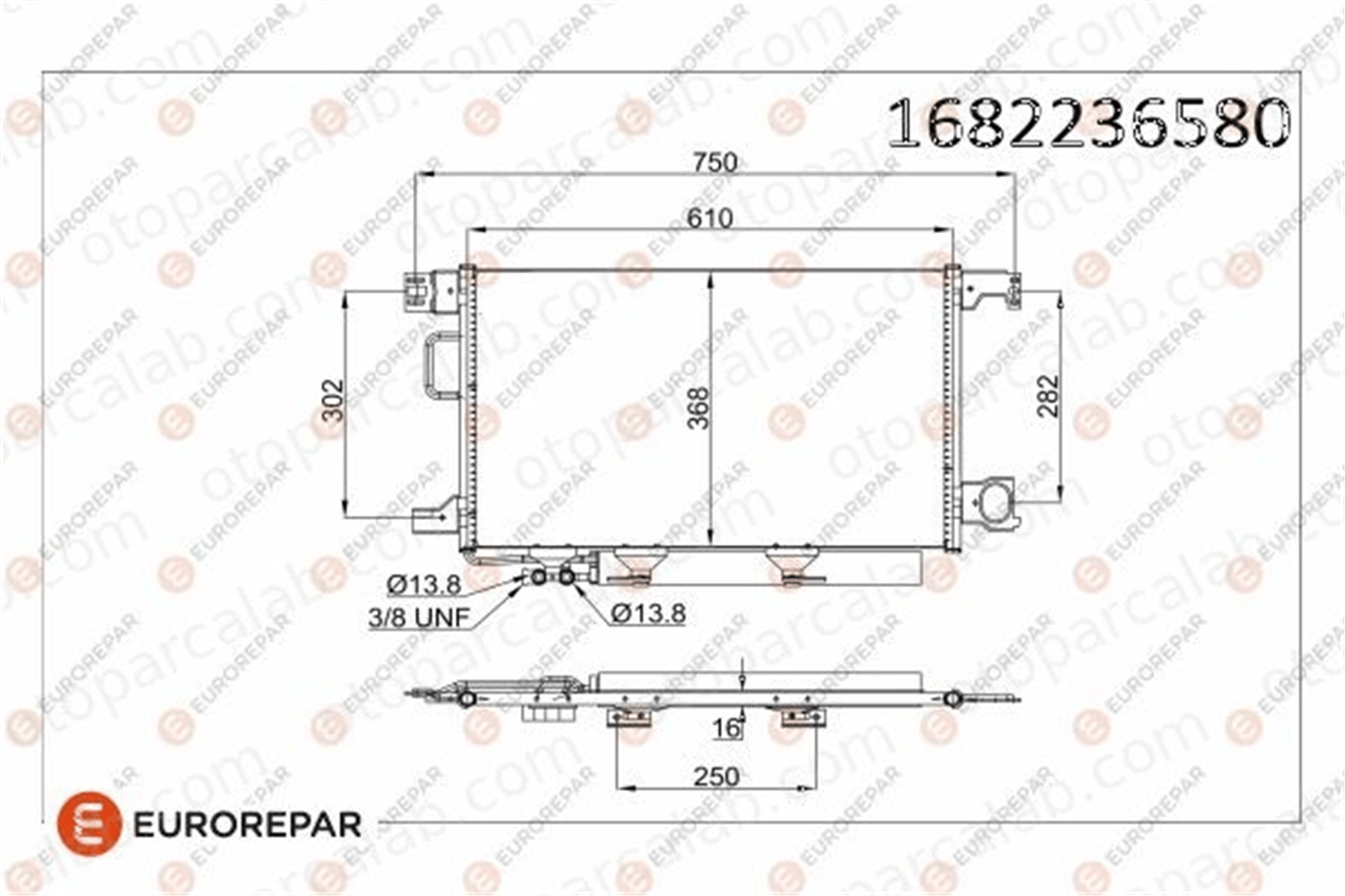 EUROREPAR 1682236580 Klima Radyatörü MERCEDES-BENZ C-SERISI C-SERISI T-Model 1682236580 2035002154