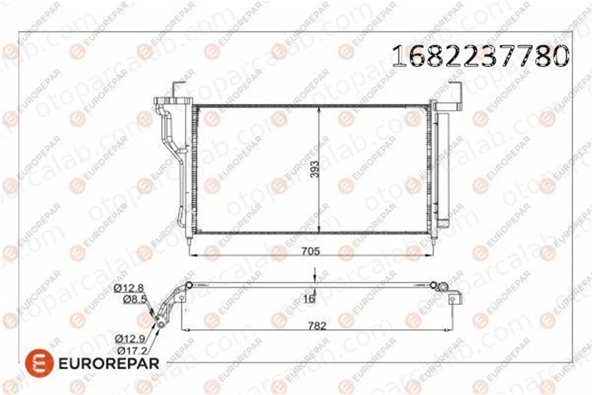 EUROREPAR 1682237780 Klima Radyatörü HYUNDAI H-1 Cargo H-1 Travel 1682237780 976064H000