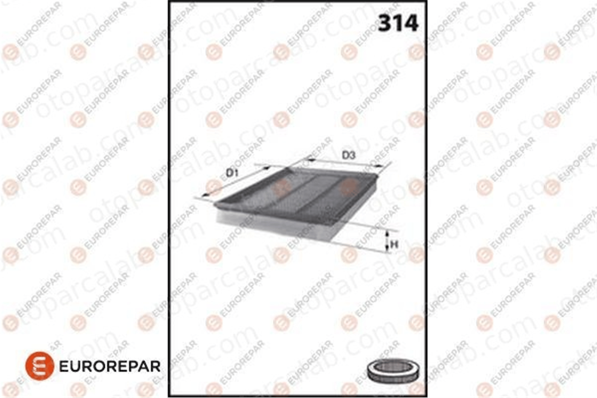 EUROREPAR 1682343680 Hava Filtresi MERCEDES-BENZ SPRINTER 4-t Panelvan/Van SPRINTER 3-t Panelvan/Van 1682343680 5103554AB