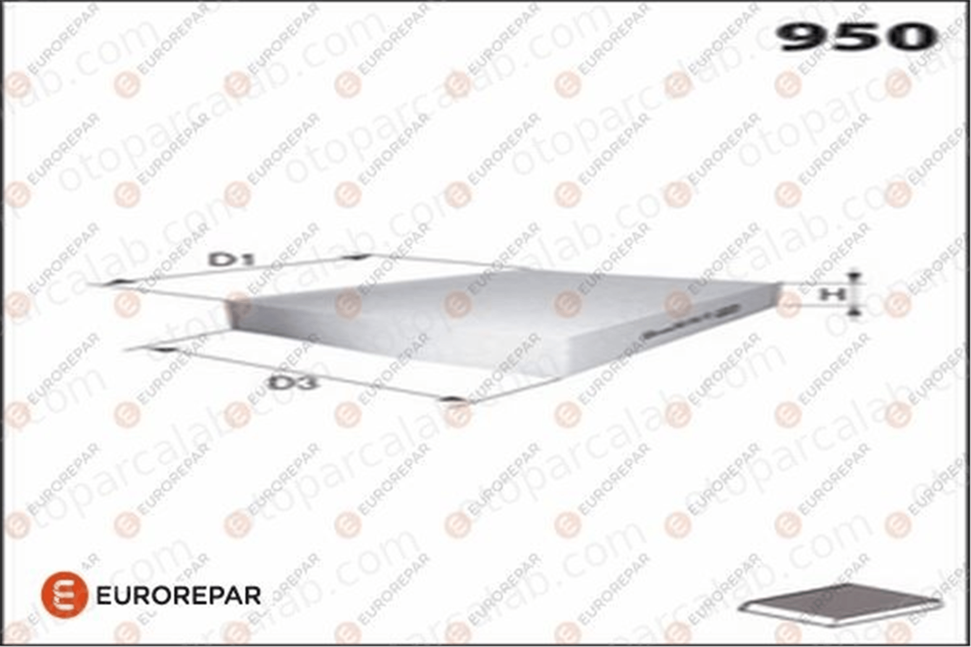 EUROREPAR 1682951580 Polen Filtresi MITSUBISHI ASX LANCER VIII 1682951580 6447ZX