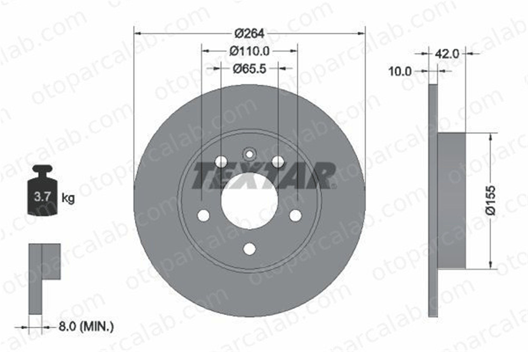 EUROREPAR 1687774980 Fren Disk Ayna Arka Sağ ve Sol OPEL ASTRA H Station wagon ASTRA H 1687774980 569109