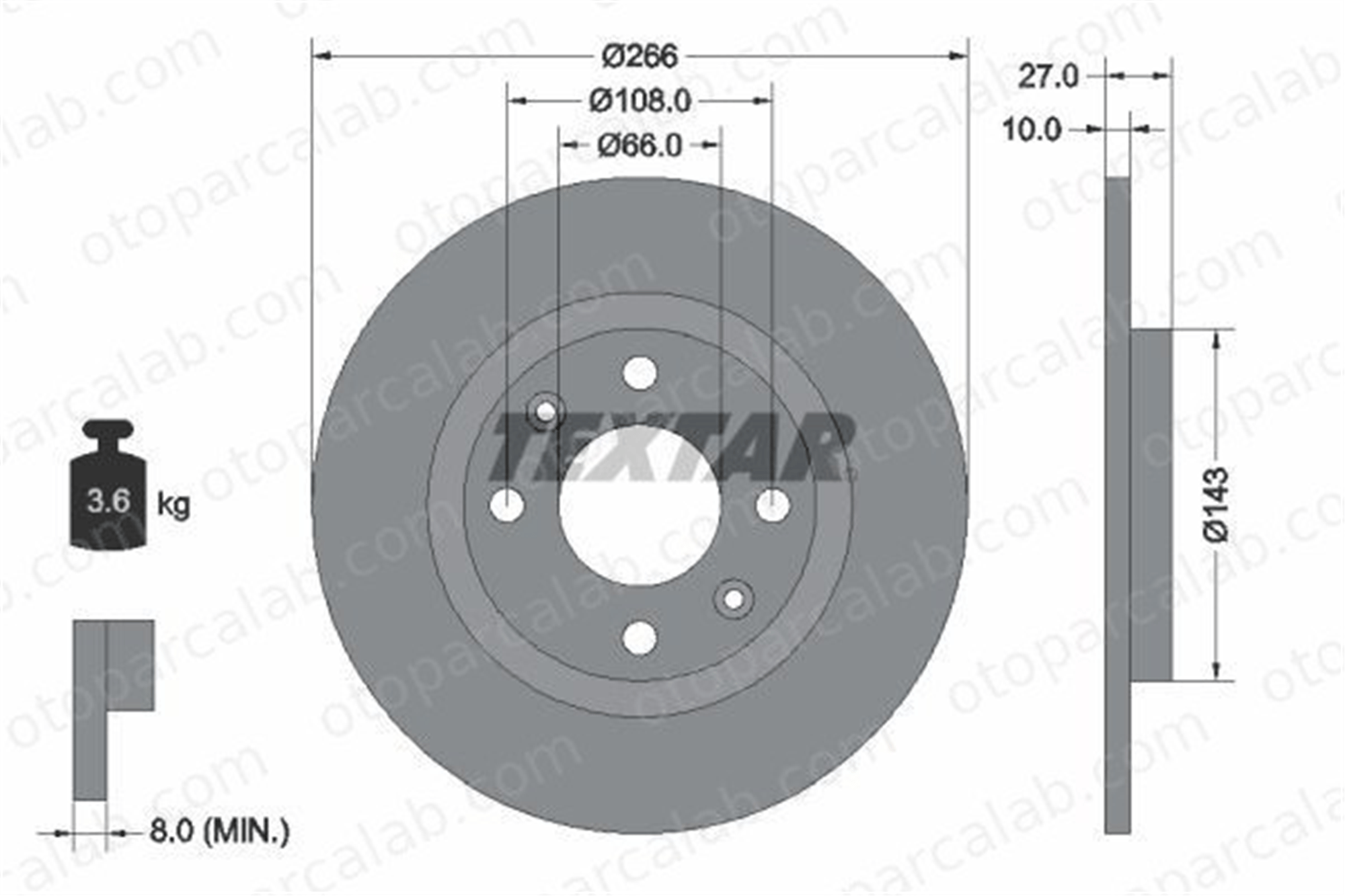 EUROREPAR E169007 Fren Disk Ayna Ön Sağ ve Sol CITROËN BX BX Break E169007 95575080