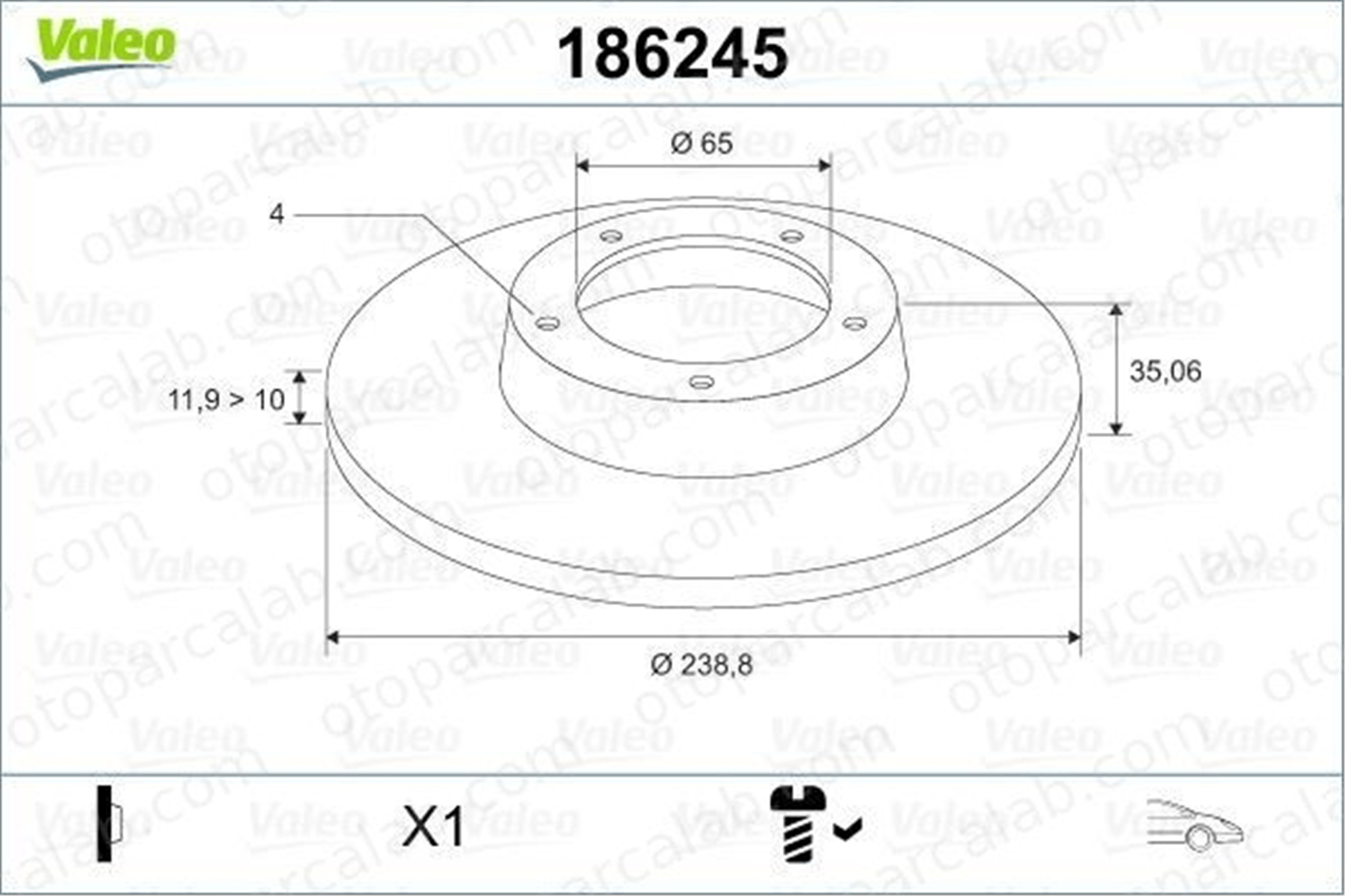 EUROREPAR E169025 Fren Disk Ayna Ön Sağ ve Sol VW GOLF II GOLF III E169025 171615301