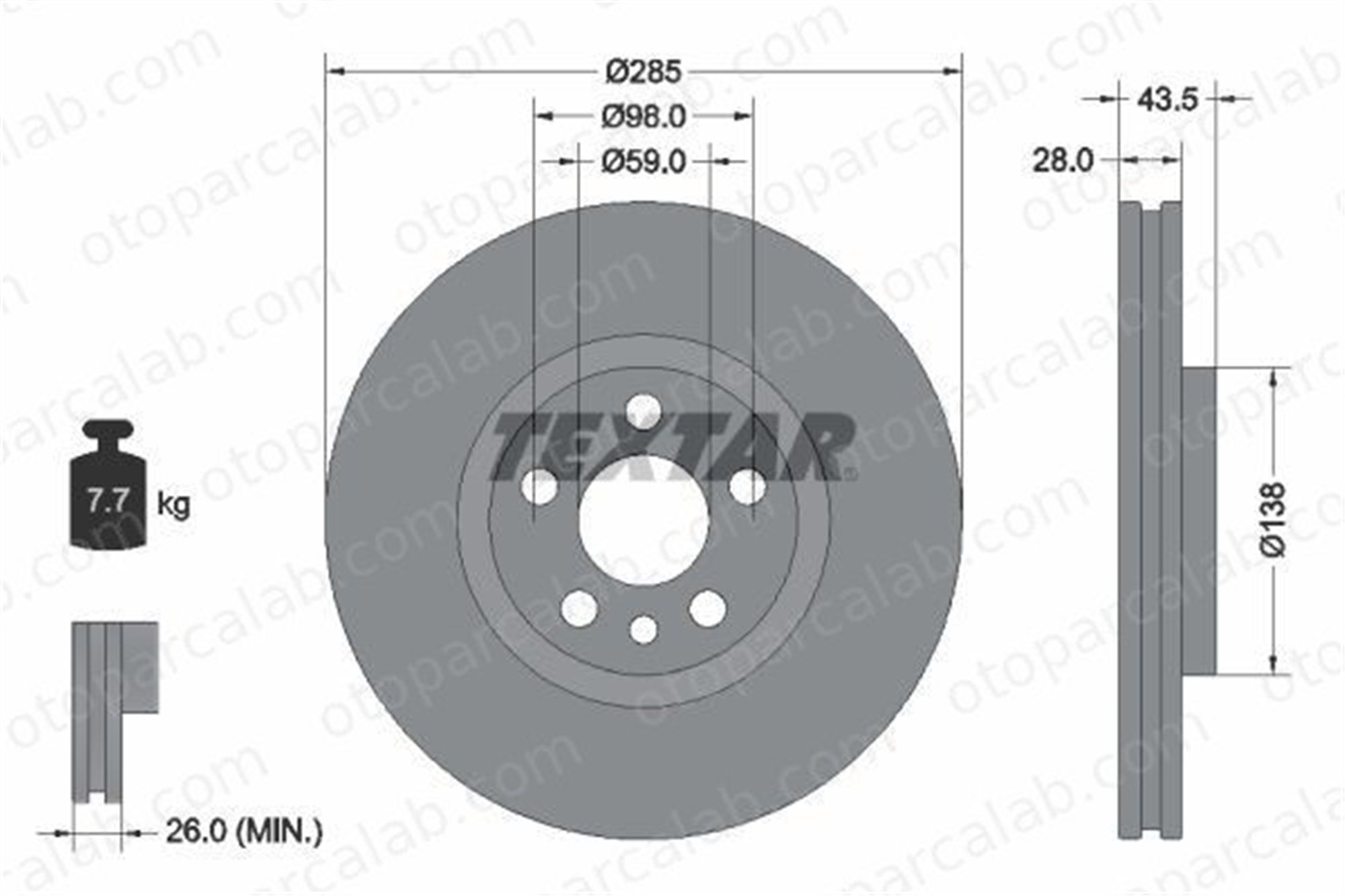 EUROREPAR E169146 Fren Disk Ayna Ön Sağ ve Sol CITROËN C8 JUMPY E169146 1331301080
