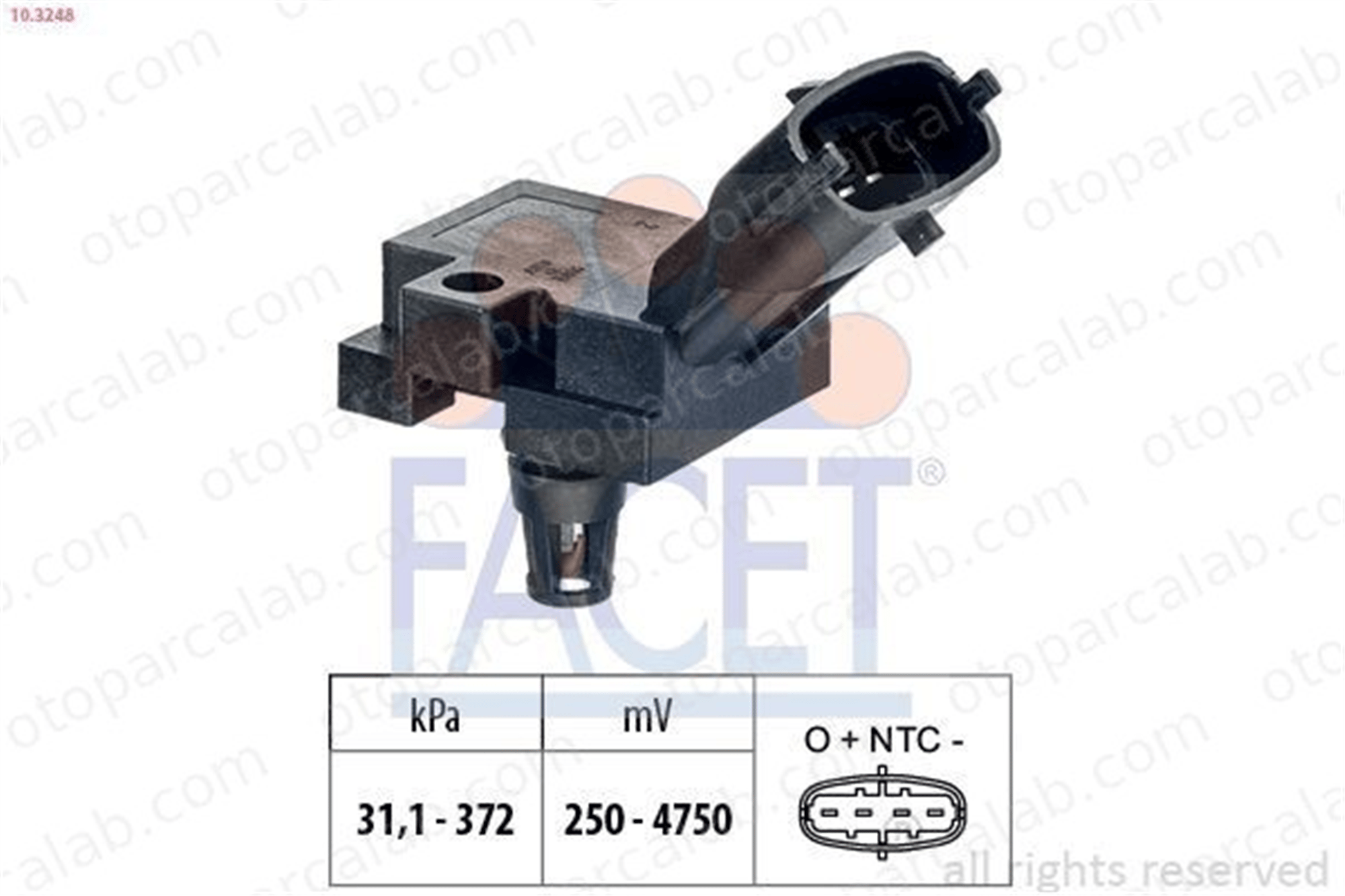 FACET 10.3248 MAP Sensörü VOLVO S40 II 9G9N12B676AC 30777337