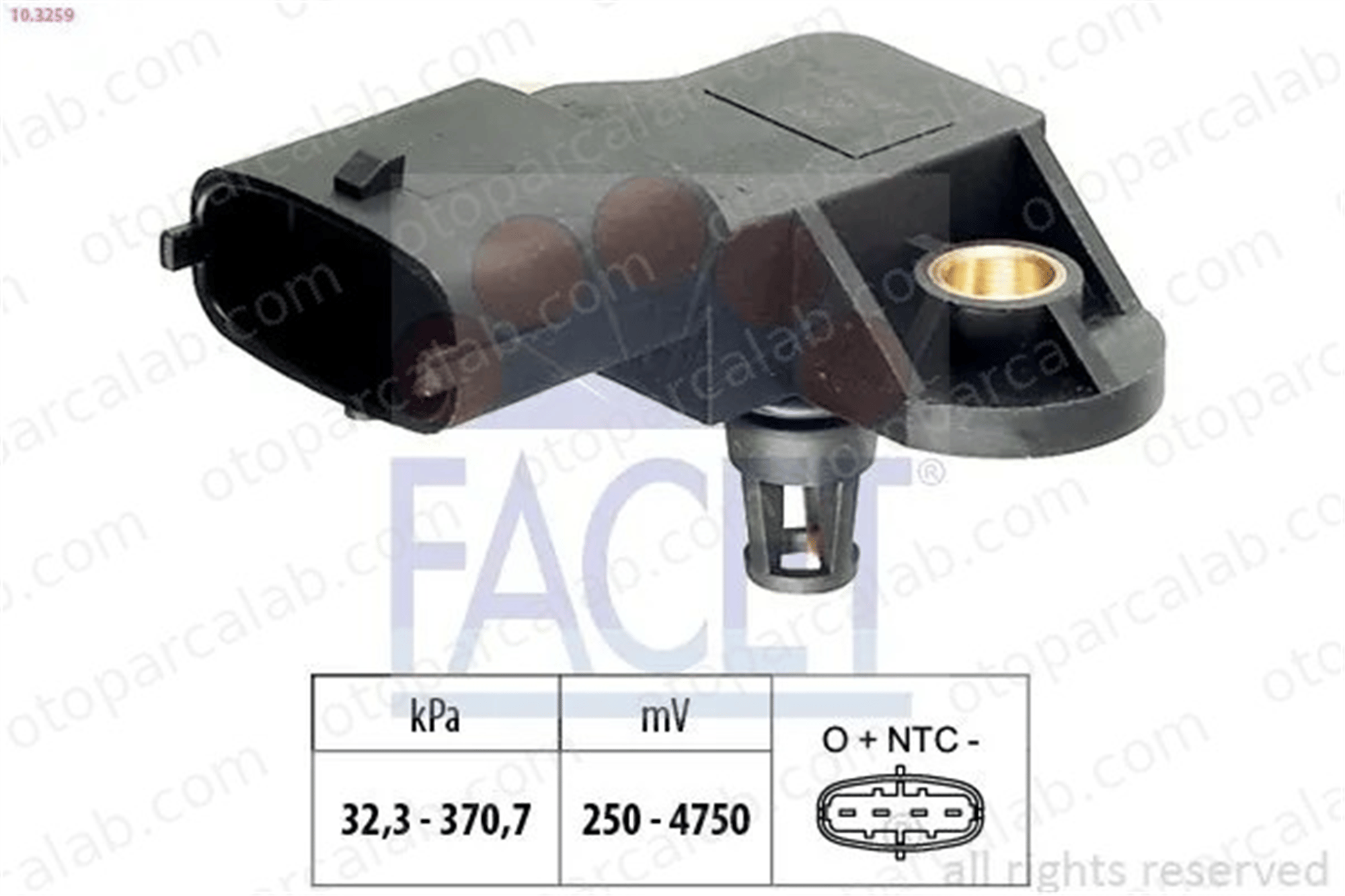 FACET 10.3259 MAP Sensörü FIAT BRAVO II GRANDE PUNTO 41538228 55240726
