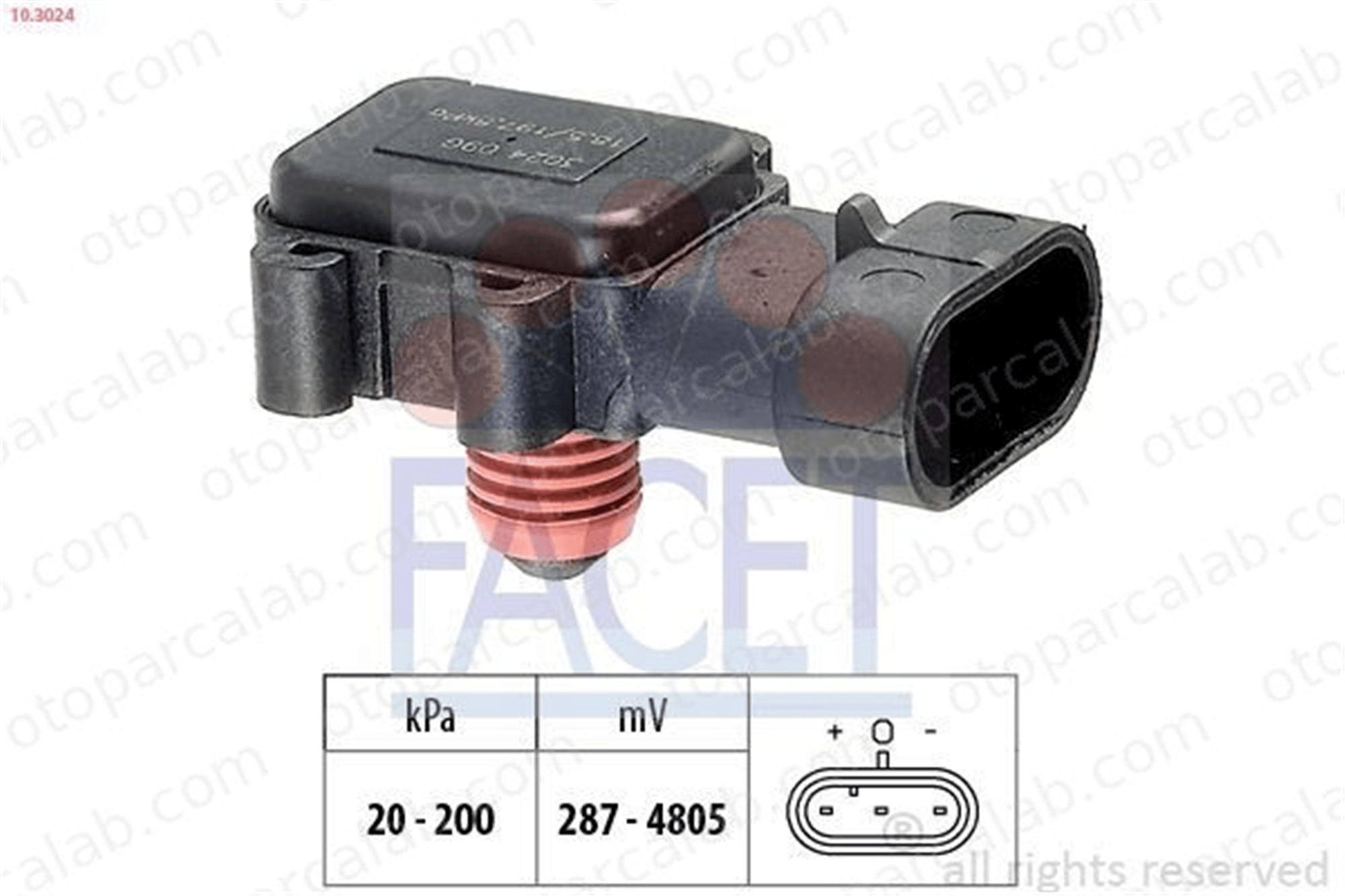 FACET 10.3024 MAP Sensörü OPEL COMBO Kasa/büyük limuzin COMBO Tour 1247049 16235939
