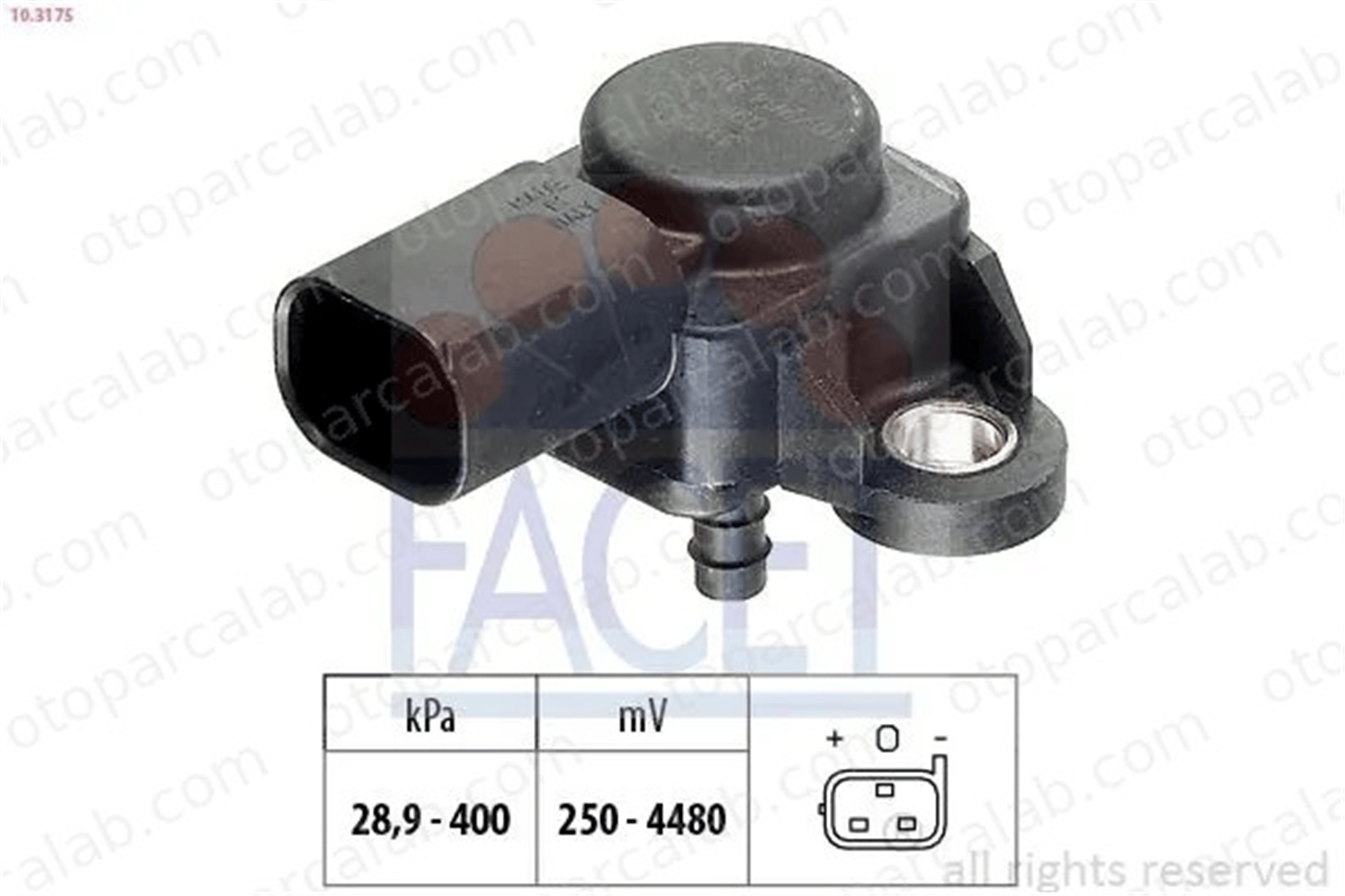 FACET 10.3175 MAP Sensörü MERCEDES-BENZ SPRINTER 3,5-t Platform şasi C-SERISI A0061531628 22365HG00A