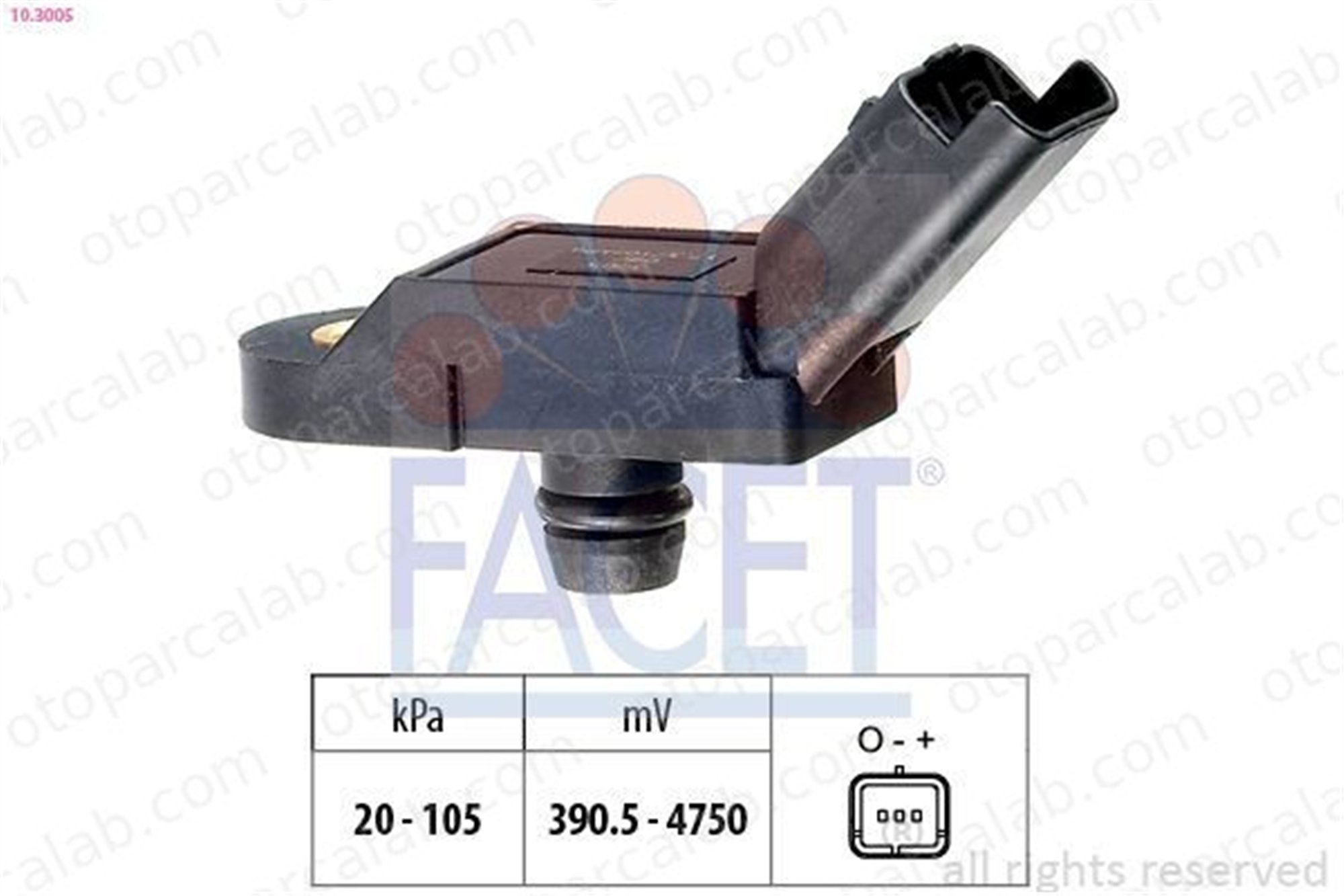 FACET 10.3005 MAP Sensörü PEUGEOT 406 Break CITROËN XSARA 96394190 19201K