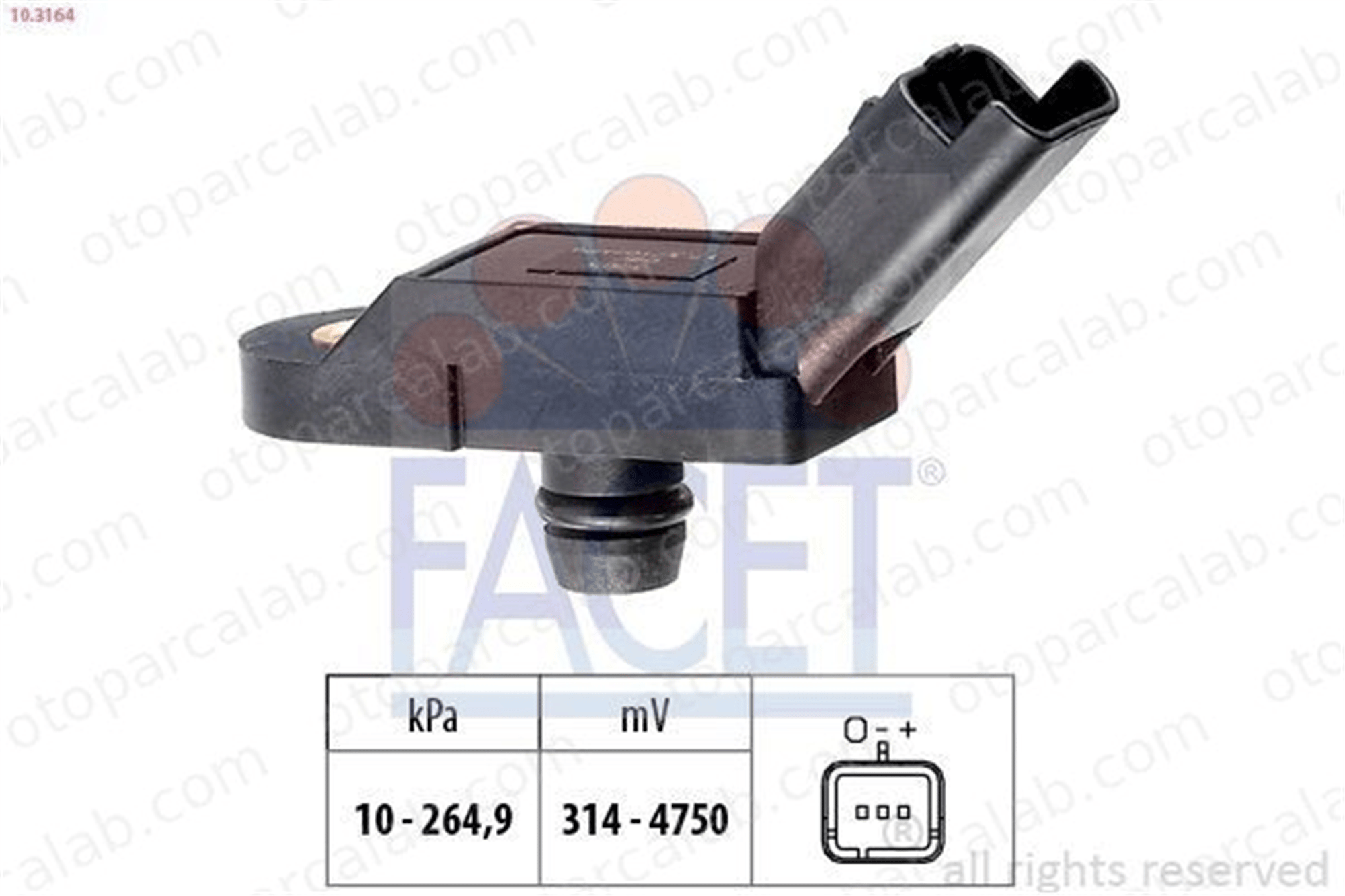 FACET 10.3164 MAP Sensörü PEUGEOT 308 I CITROËN C4 Coupe 13627540508 1920KZ