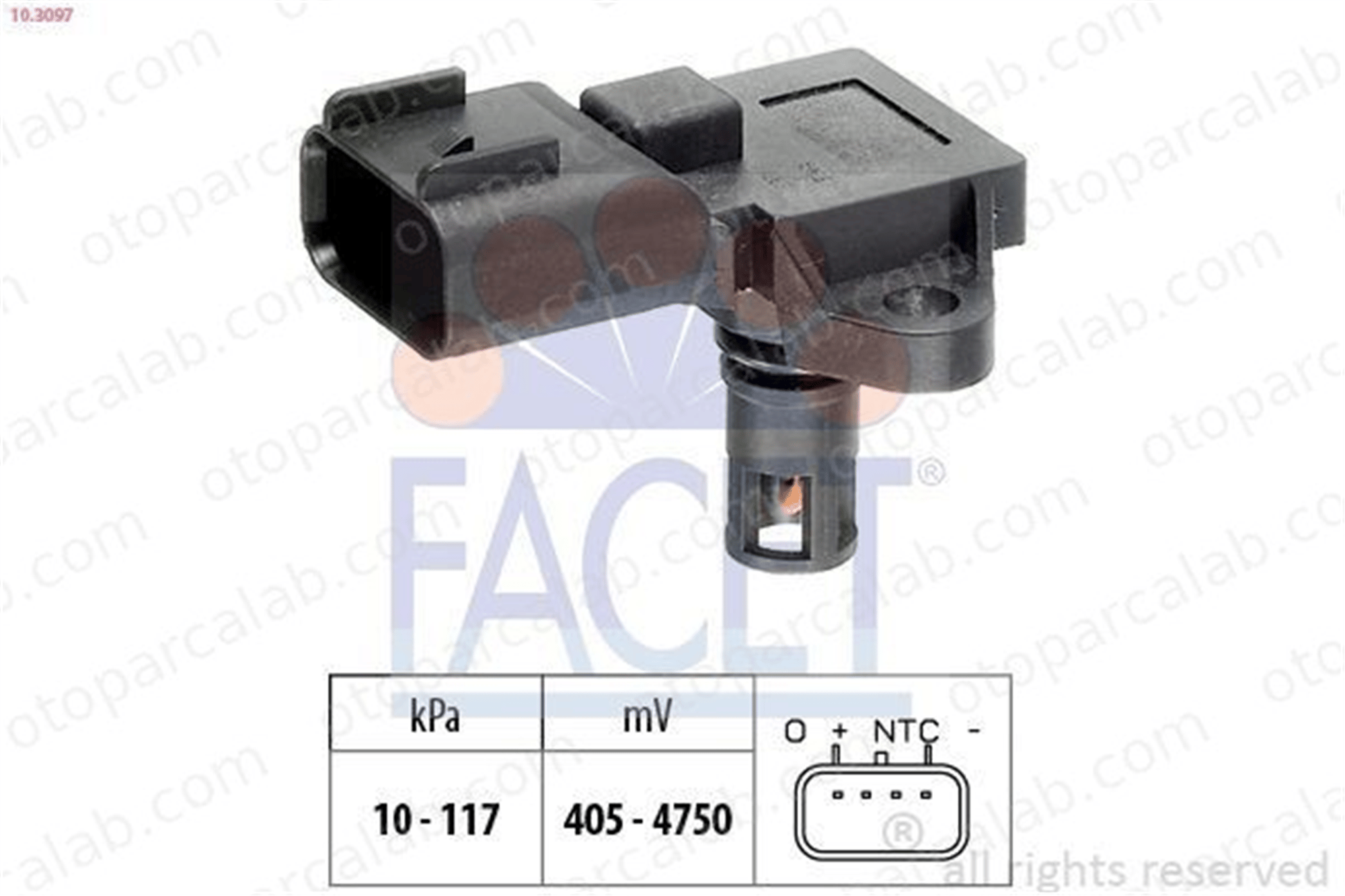 FACET 10.3097 MAP Sensörü FORD FIESTA V FOCUS II 2S6A9F479BC 1923995