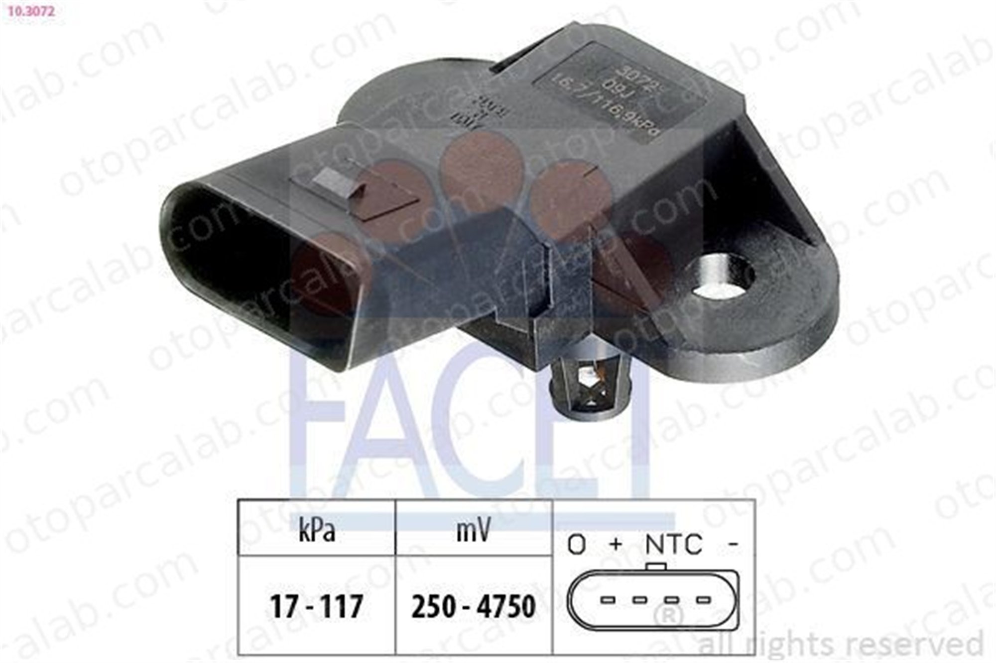 FACET 10.3072 MAP Sensörü SEAT LEON SKODA OCTAVIA II Combi 6B906051 06B906051