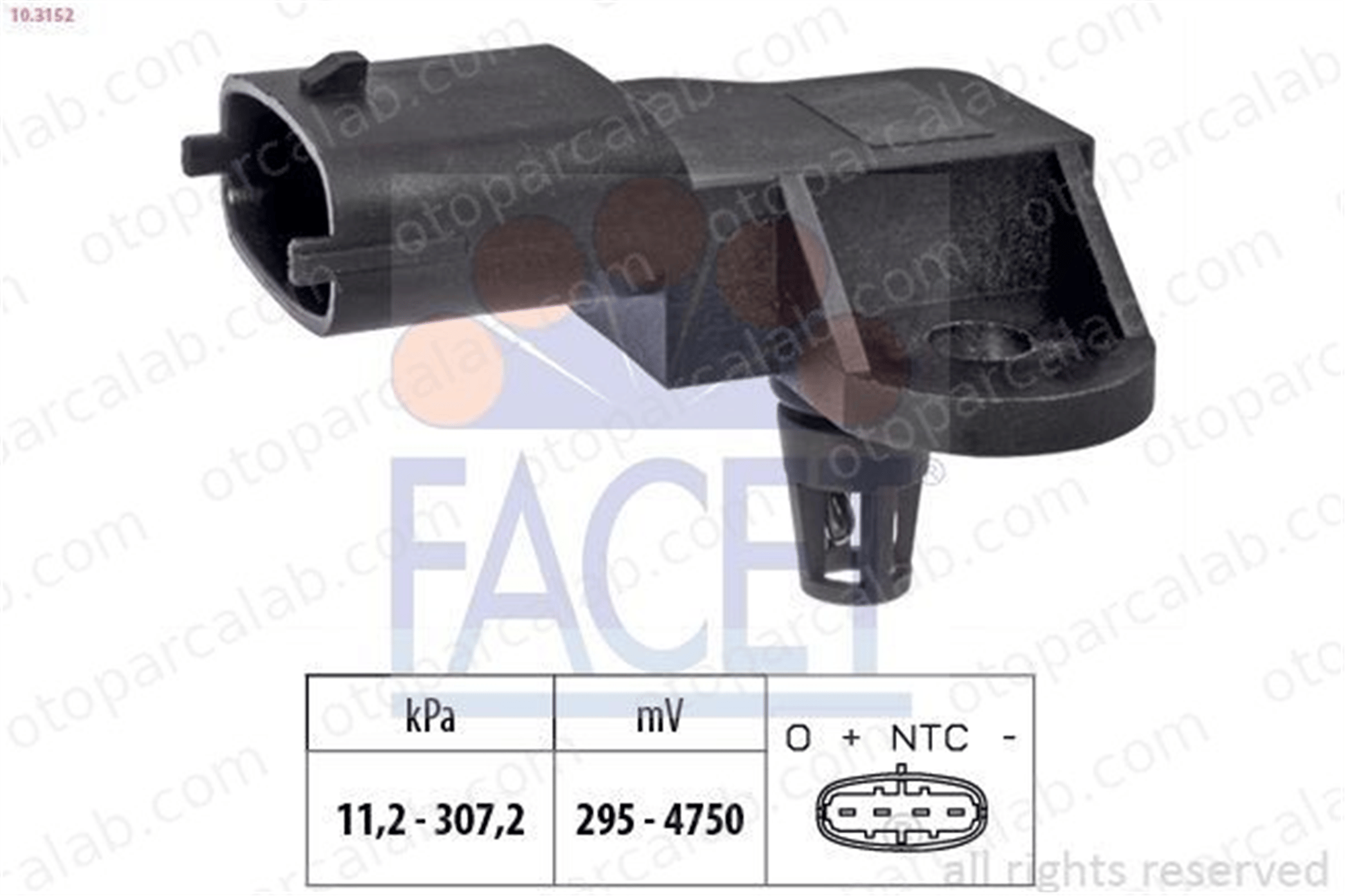 FACET 10.3152 MAP Sensörü OPEL ANTARA A CHEVROLET CAPTIVA 96440381 4803543