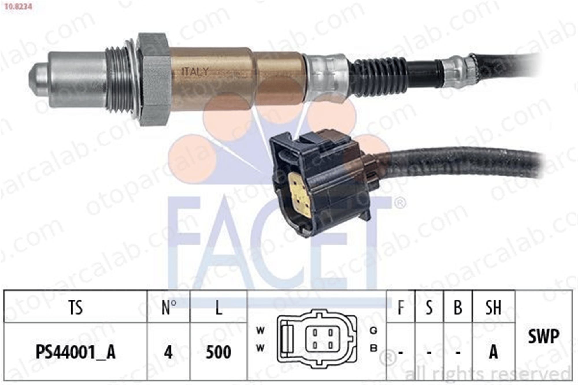 FACET 10.8234 Oksijen (Lambda) Sensörü MERCEDES-BENZ S-SERISI AMG GT A0005421500 A0045420818