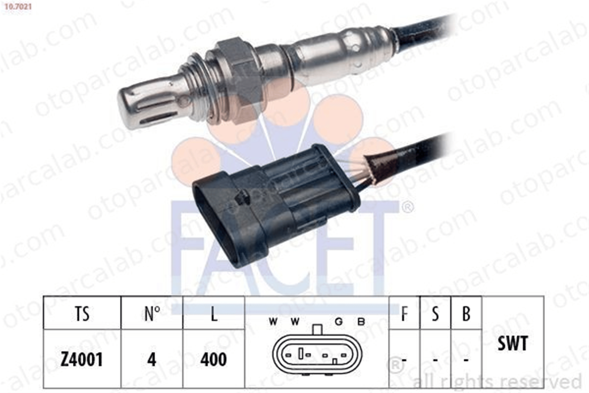 FACET 10.7021 Oksijen (Lambda) Sensörü FIAT BRAVA BRAVO I 46418568 46430175